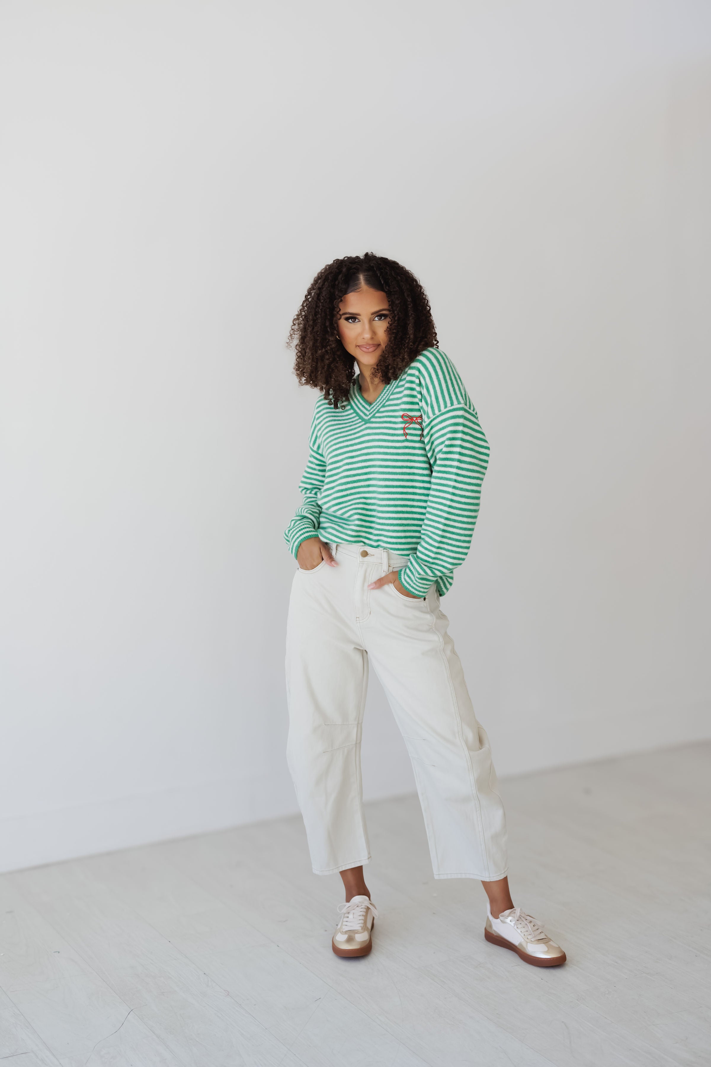 Season Of Joy Sweater - Green/White