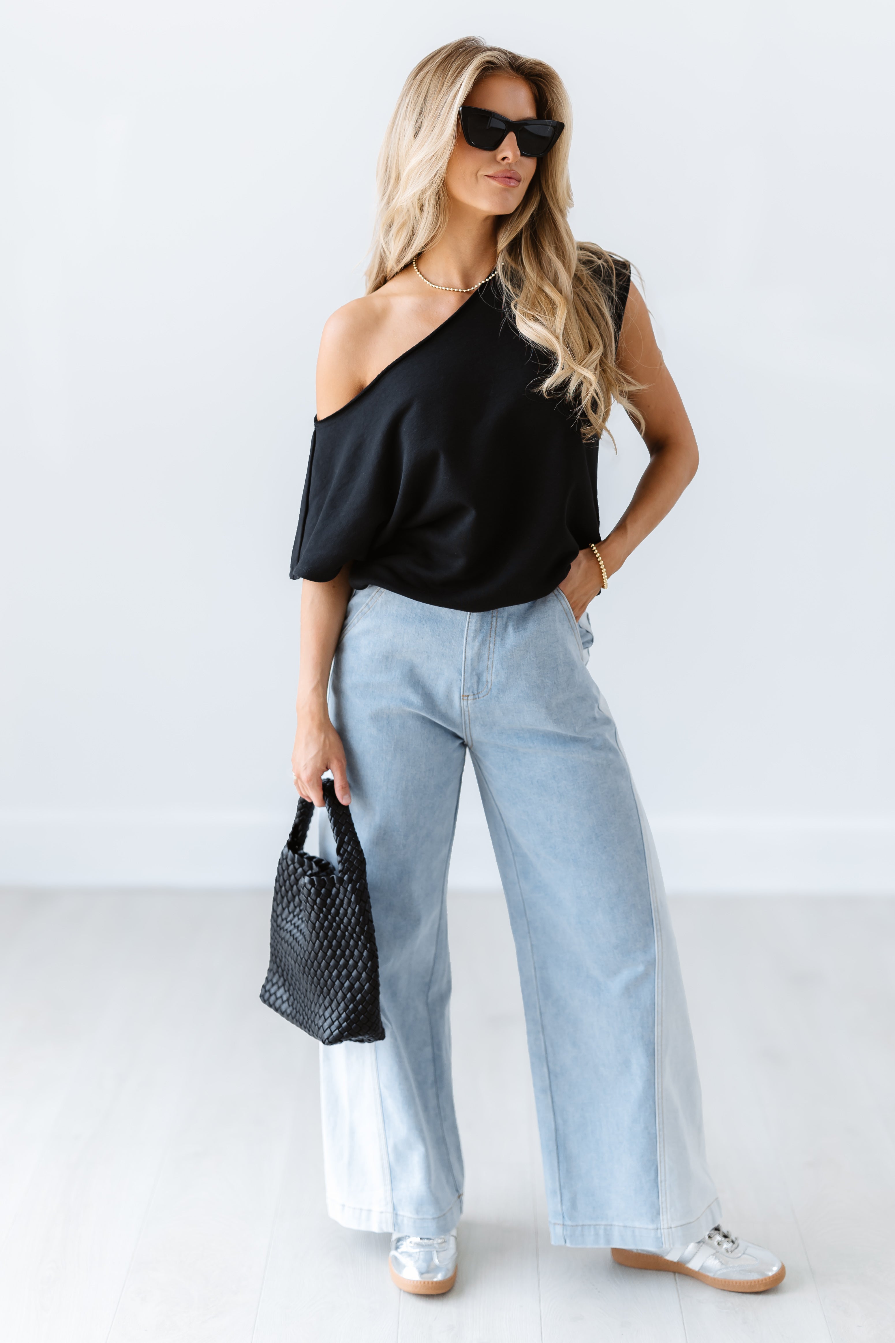 Grant Color Blocked Wide Straight Leg Pants