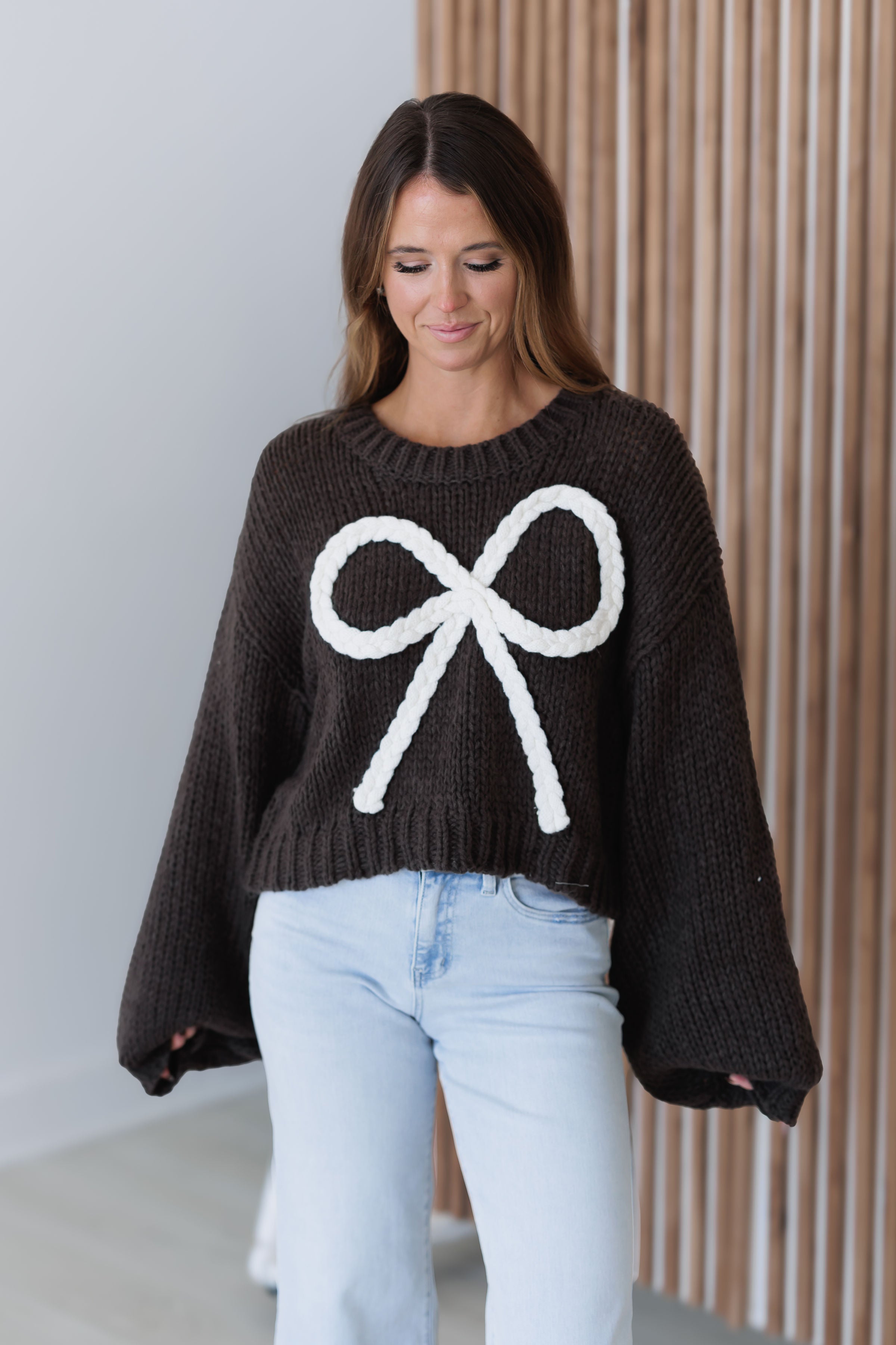 Tied With Love Sweater - Mocha