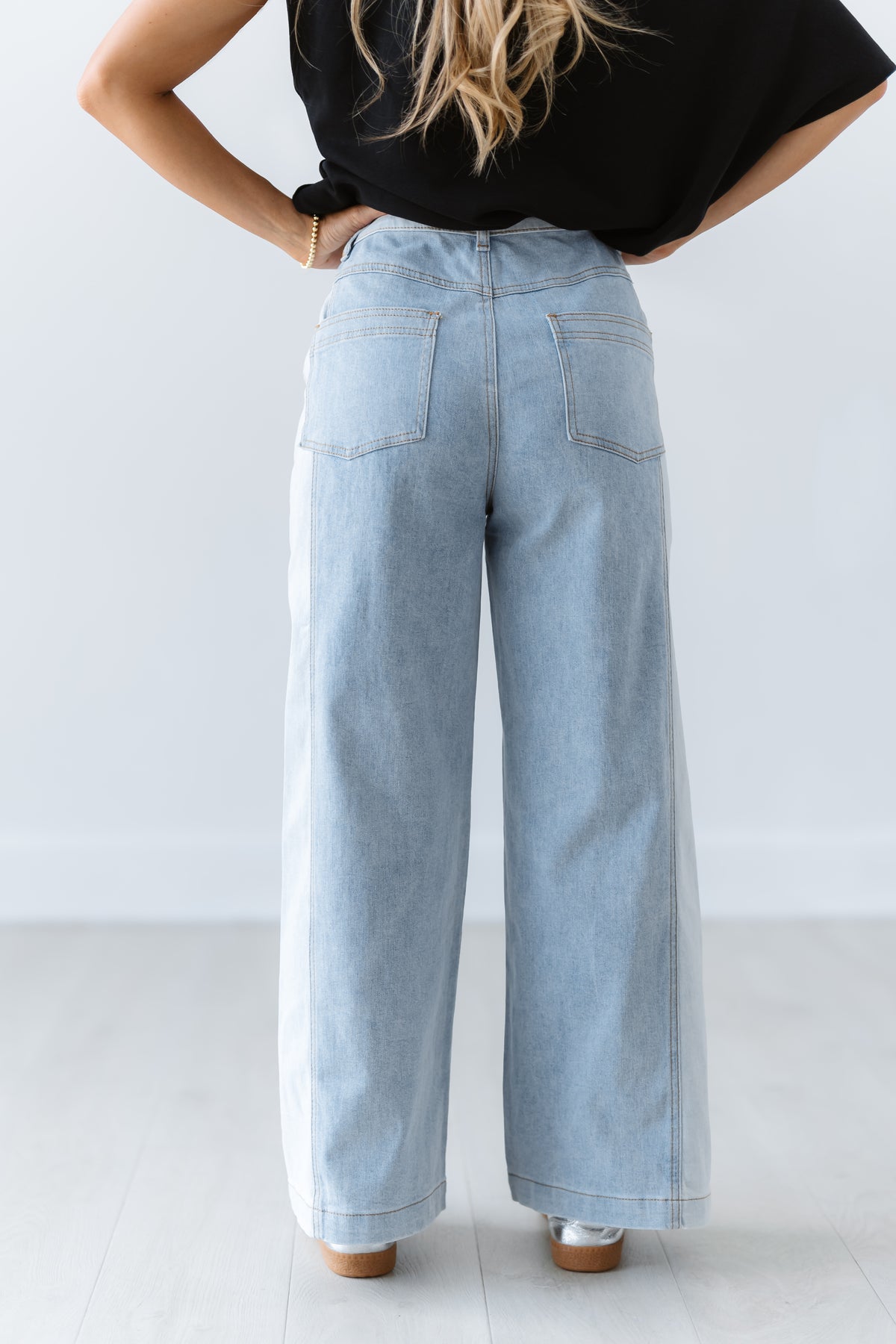 Grant Color Blocked Wide Straight Leg Pants