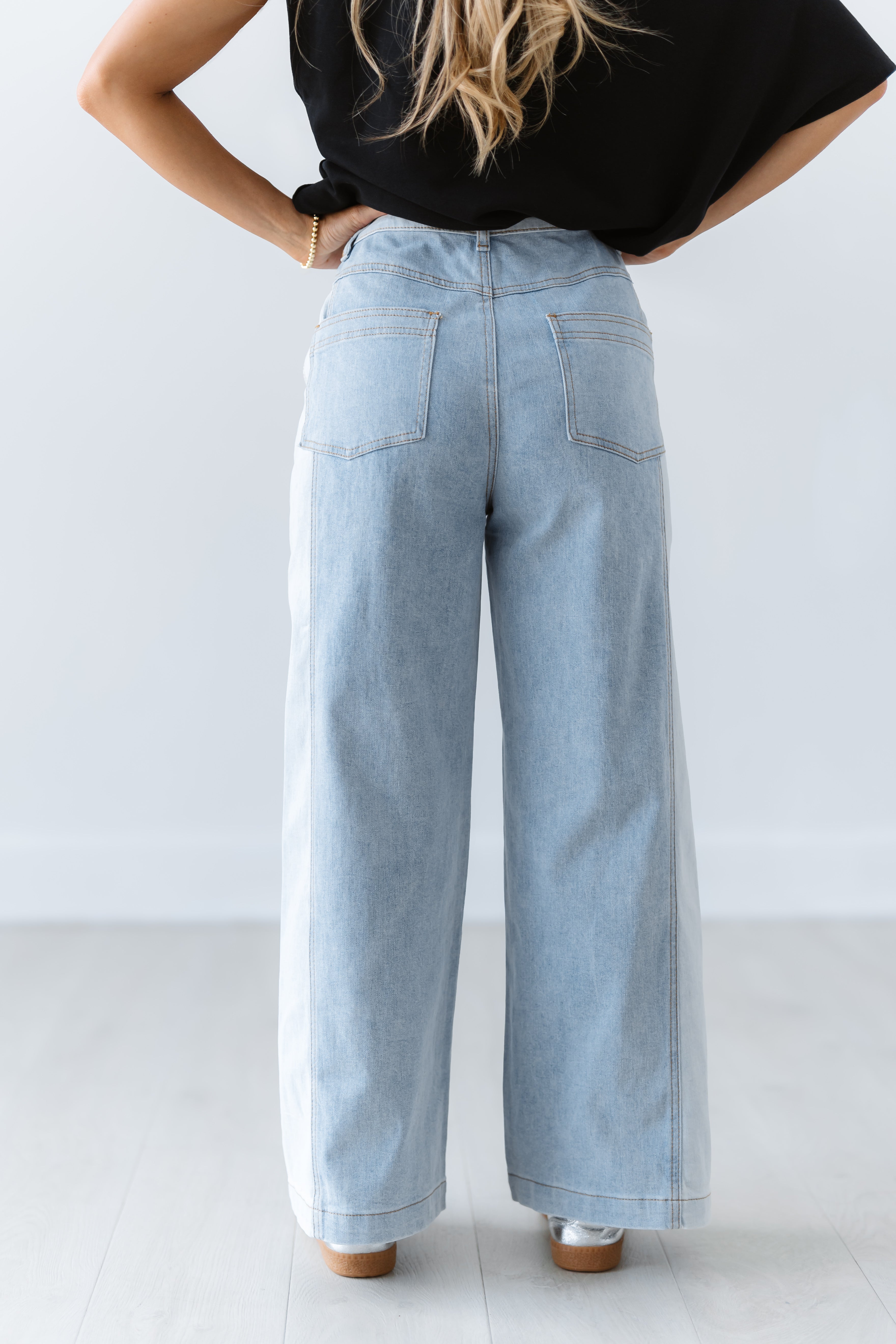 Grant Color Blocked Wide Straight Leg Pants