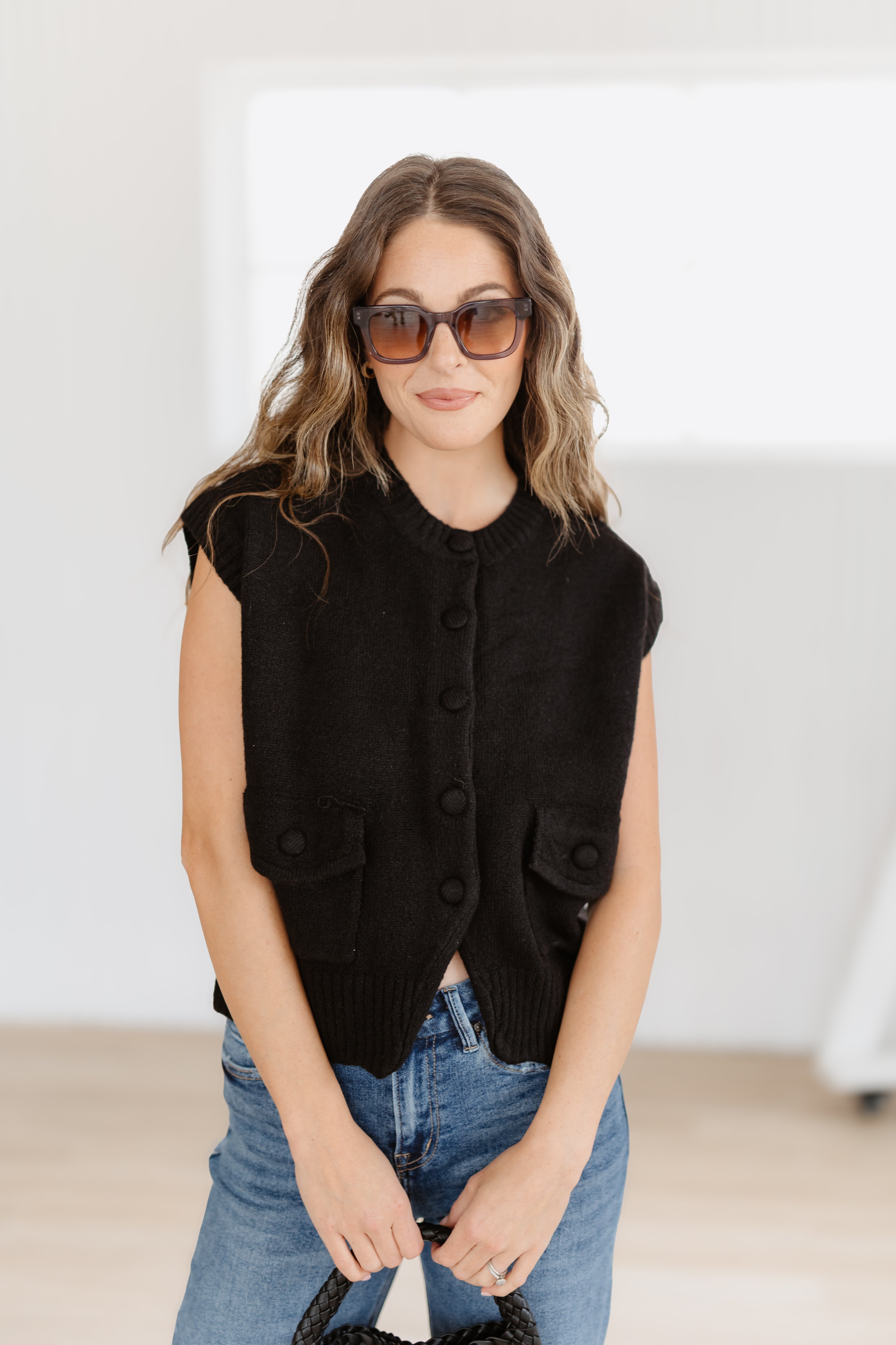 Northern Chill Sweater Vest - Black