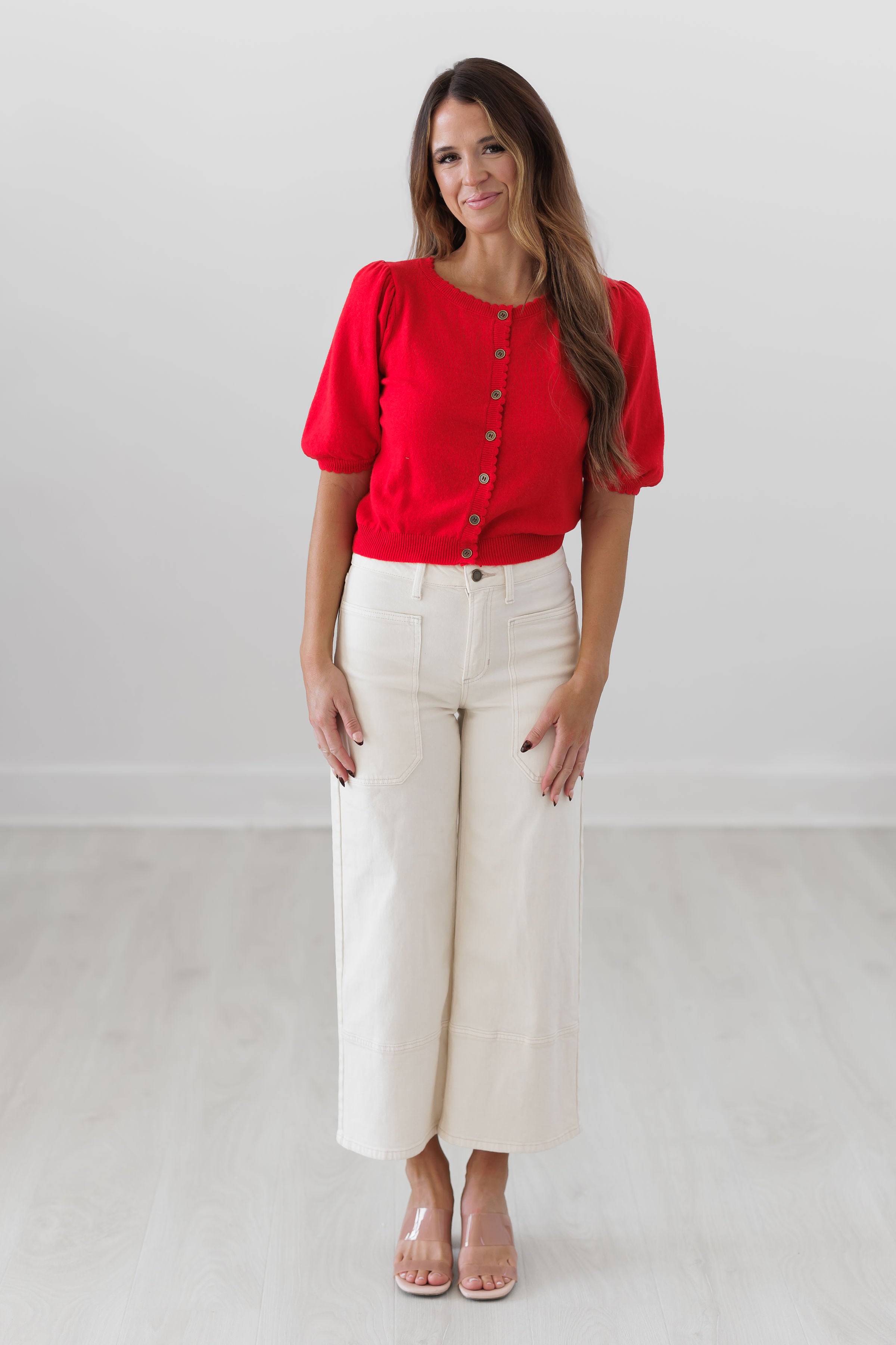 First Step Cardigan - Red