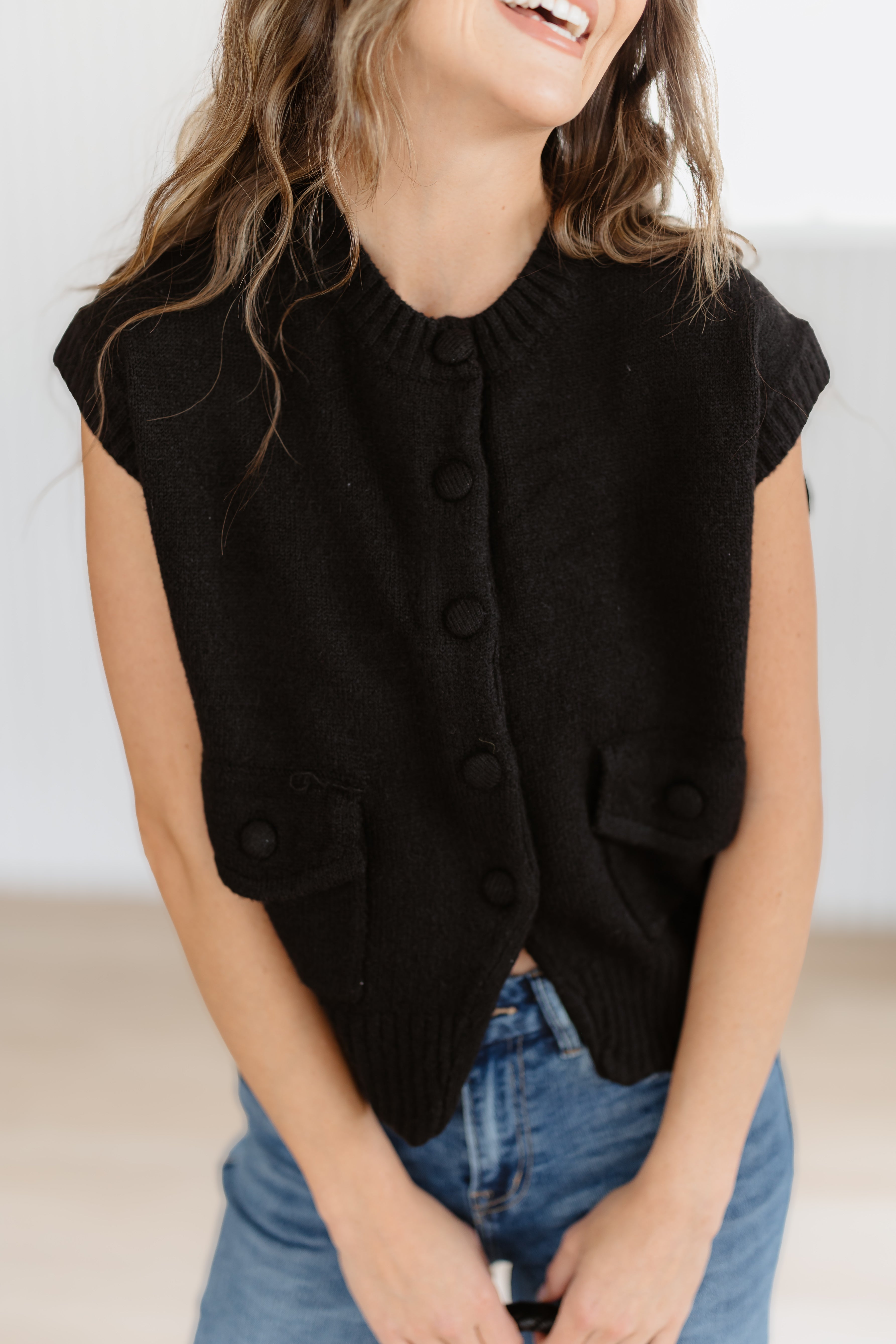 Northern Chill Sweater Vest - Black
