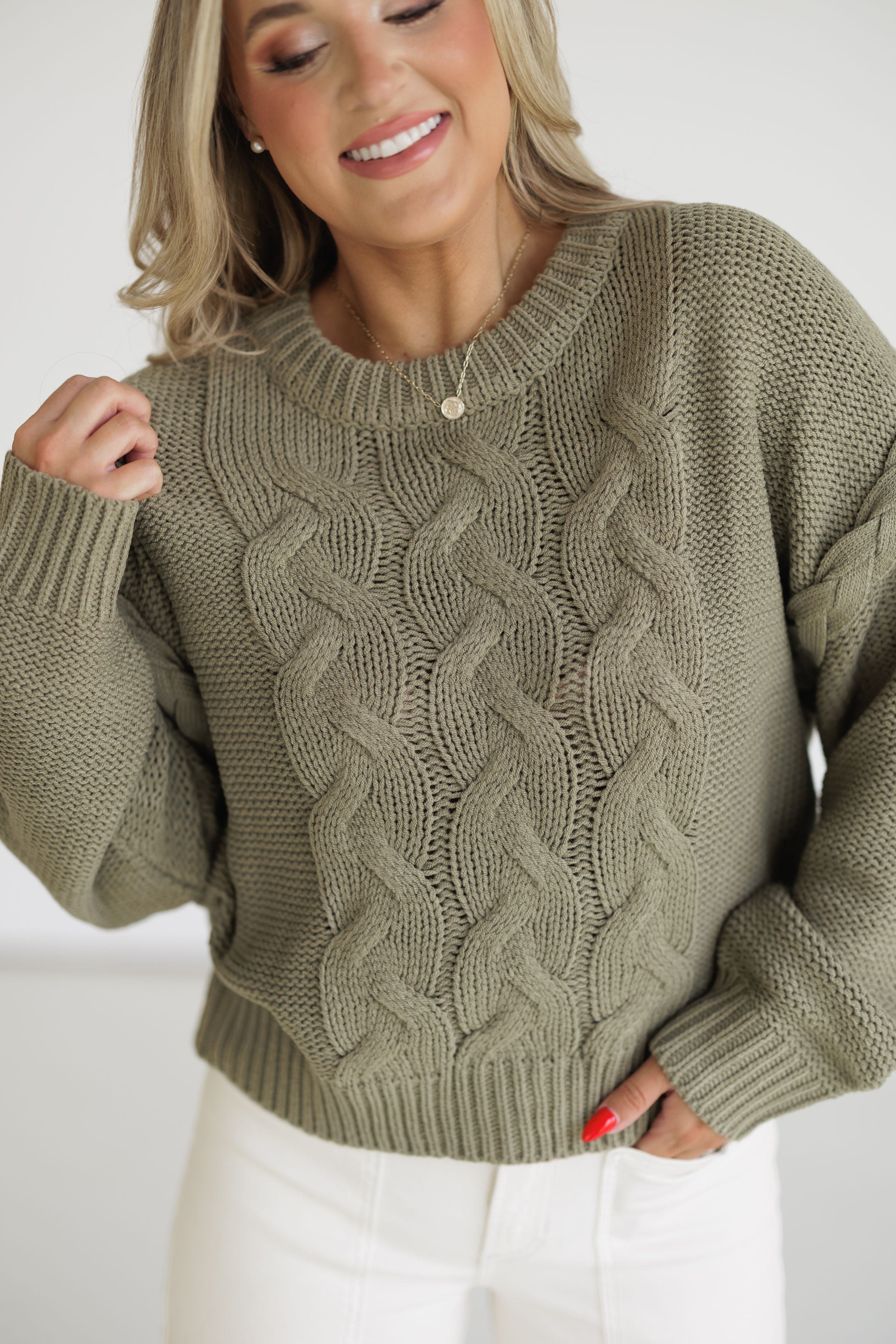Keep The Faith Sweater - Olive