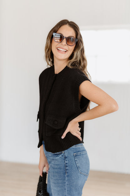 Northern Chill Sweater Vest - Black - FINAL SALE