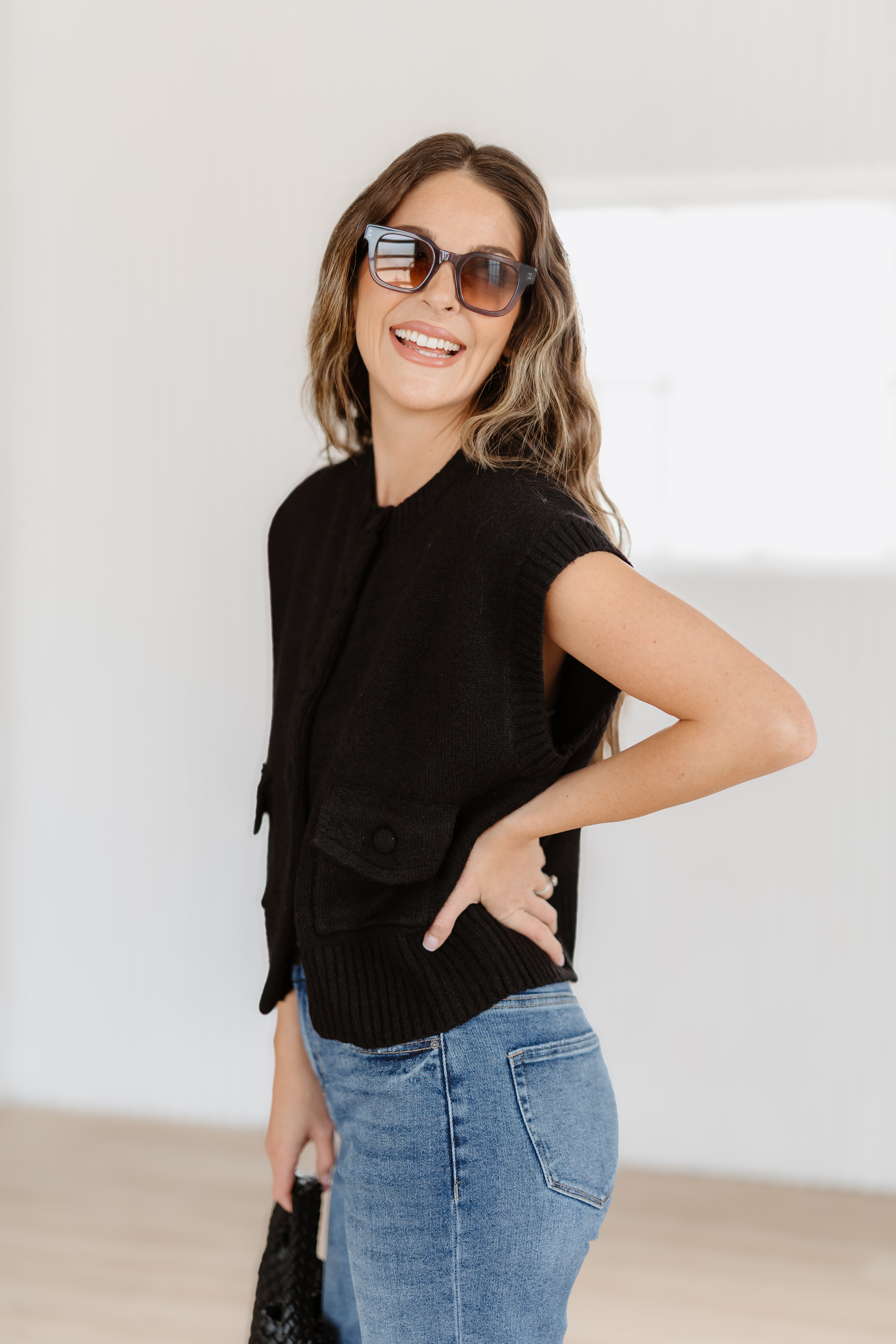 Northern Chill Sweater Vest - Black