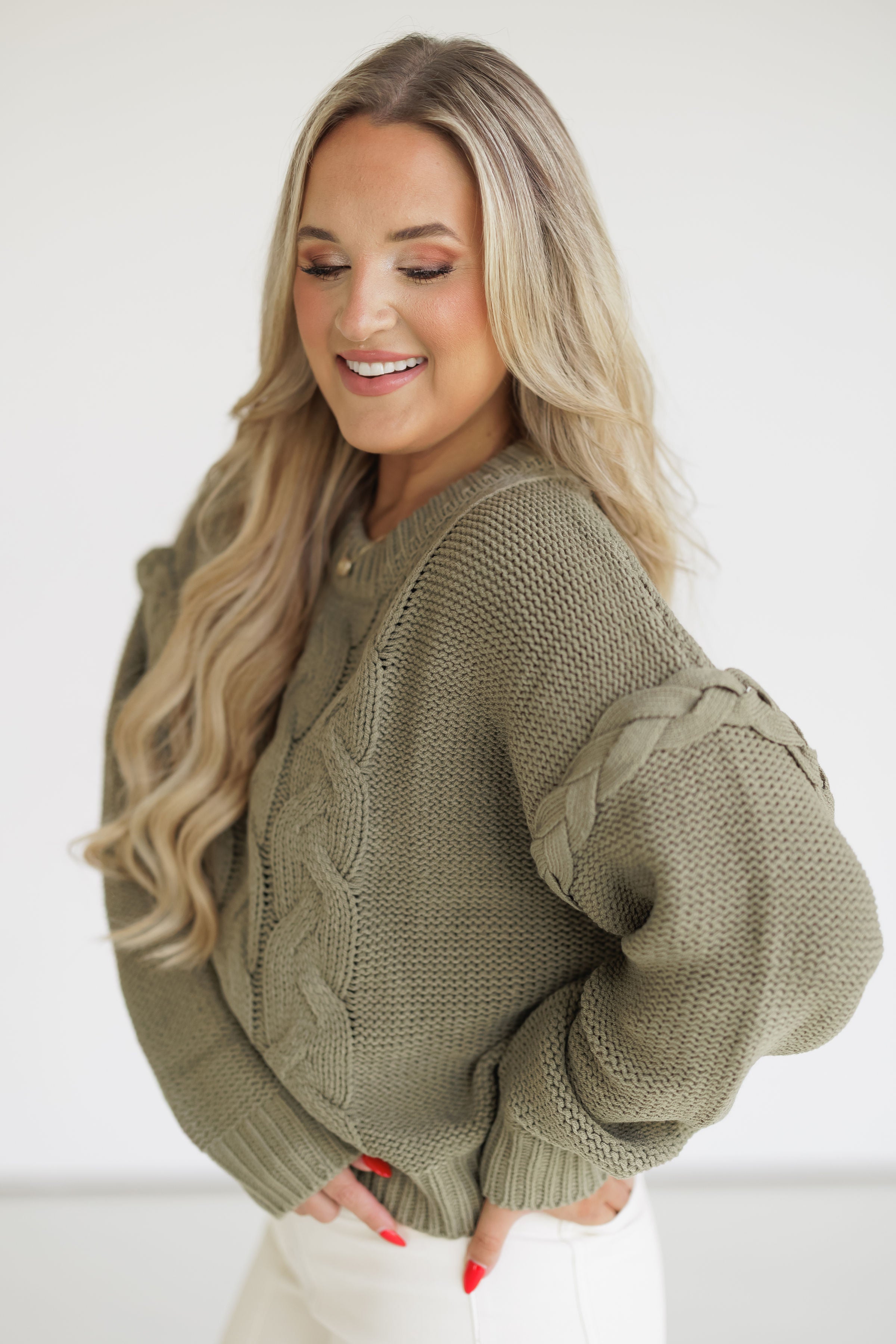 Keep The Faith Sweater - Olive