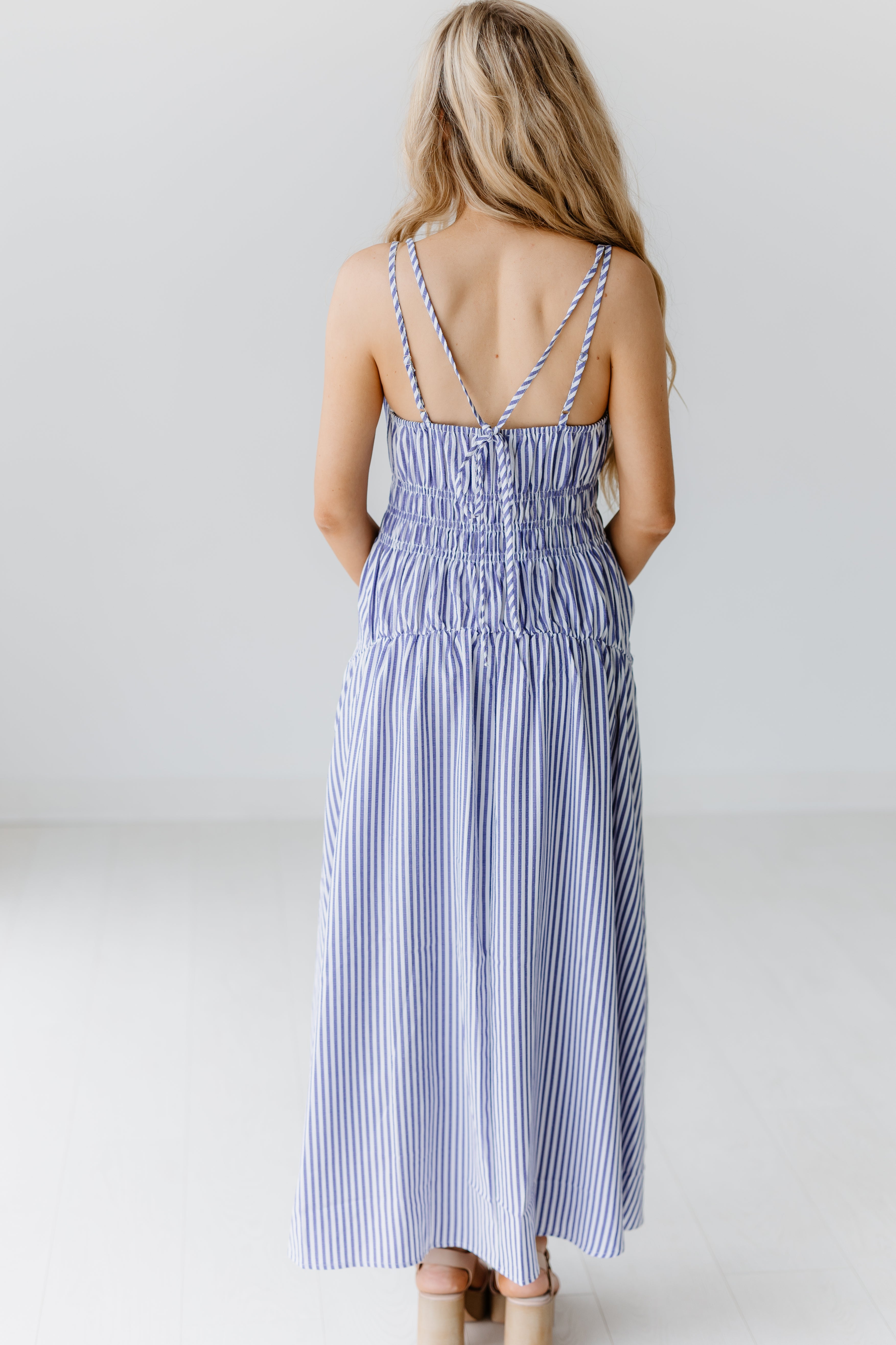 Miriam Dress - Navy Stripe
