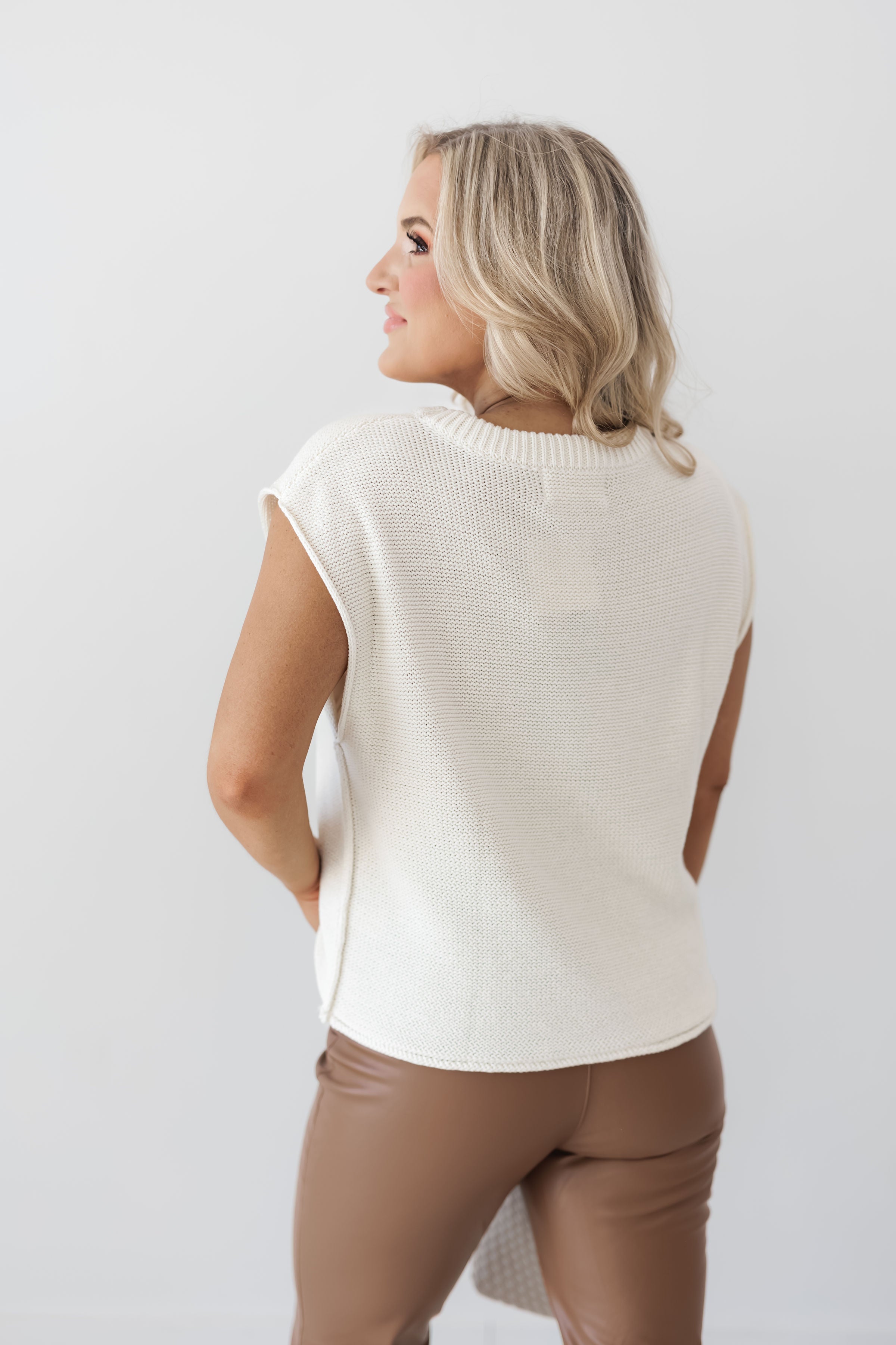 Ellie Sweater Top - Cream