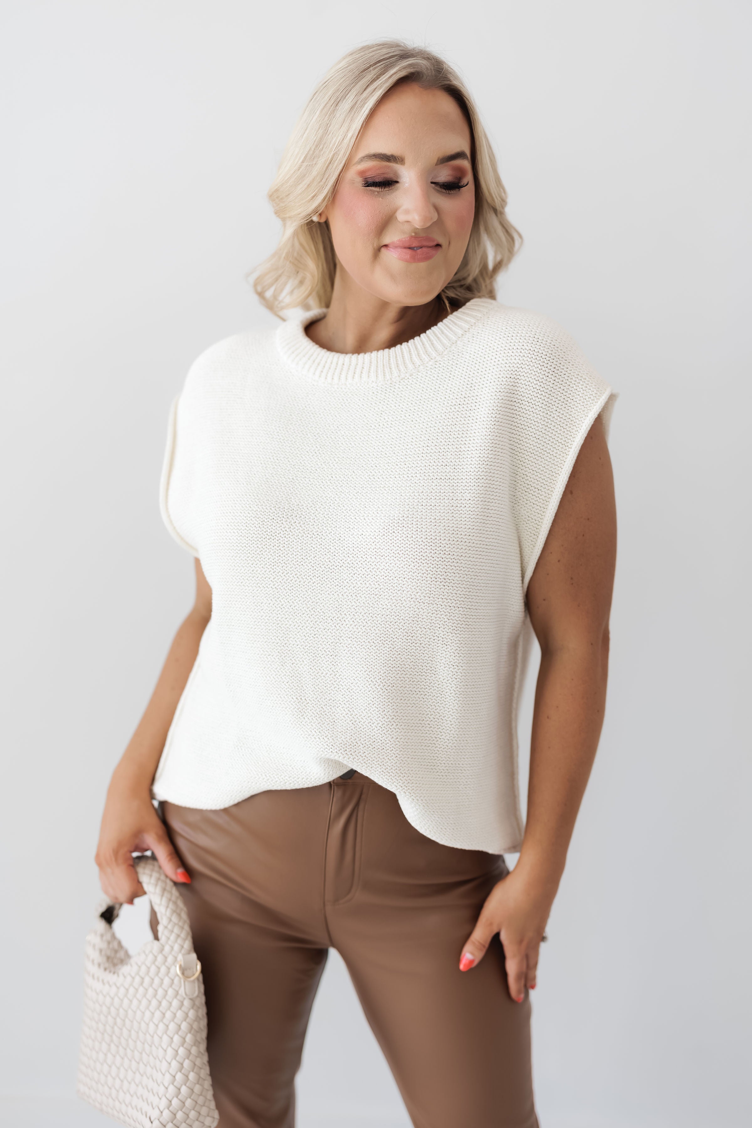 Ellie Sweater Top - Cream