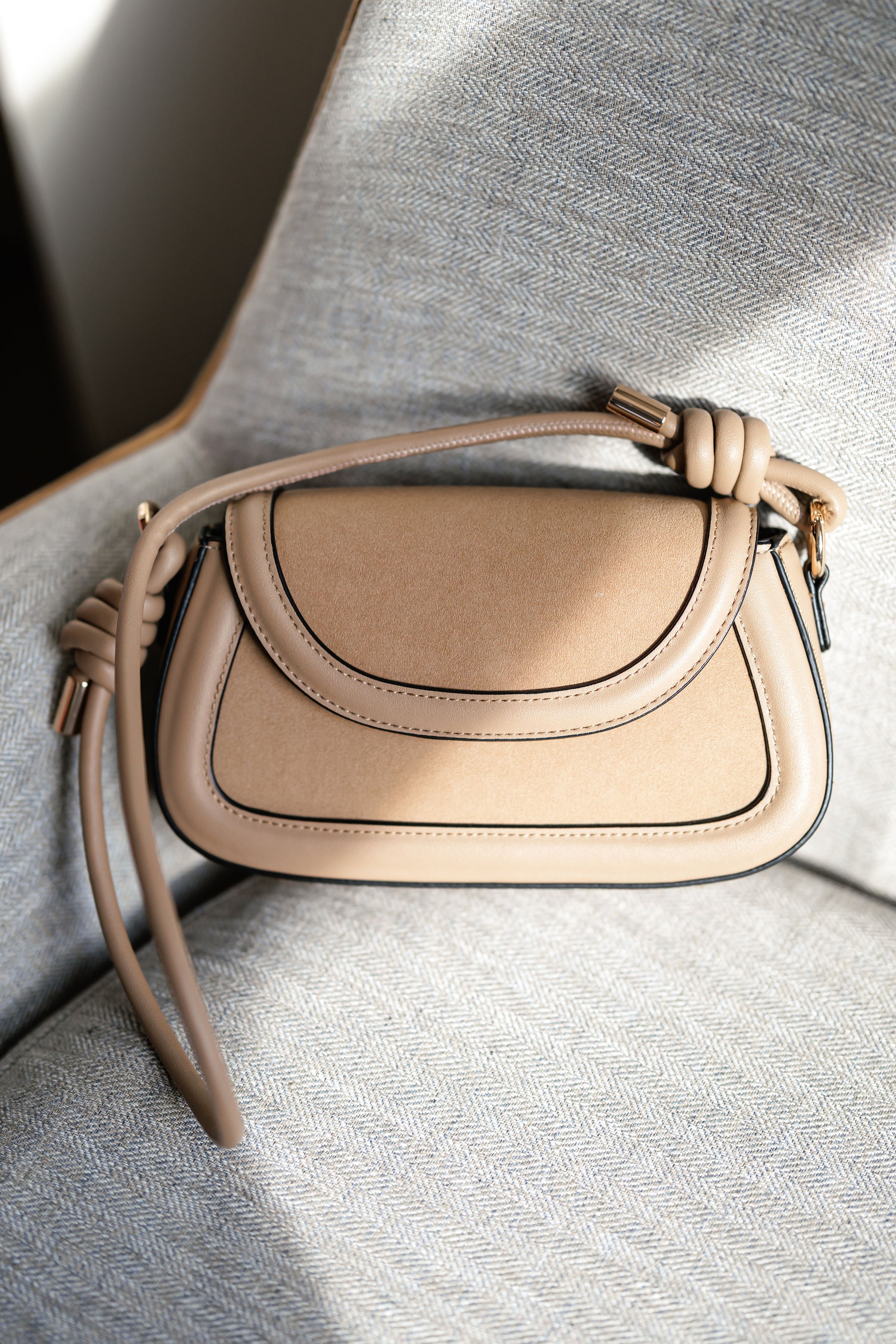 Marina Suede Crossbody Bag-Latte