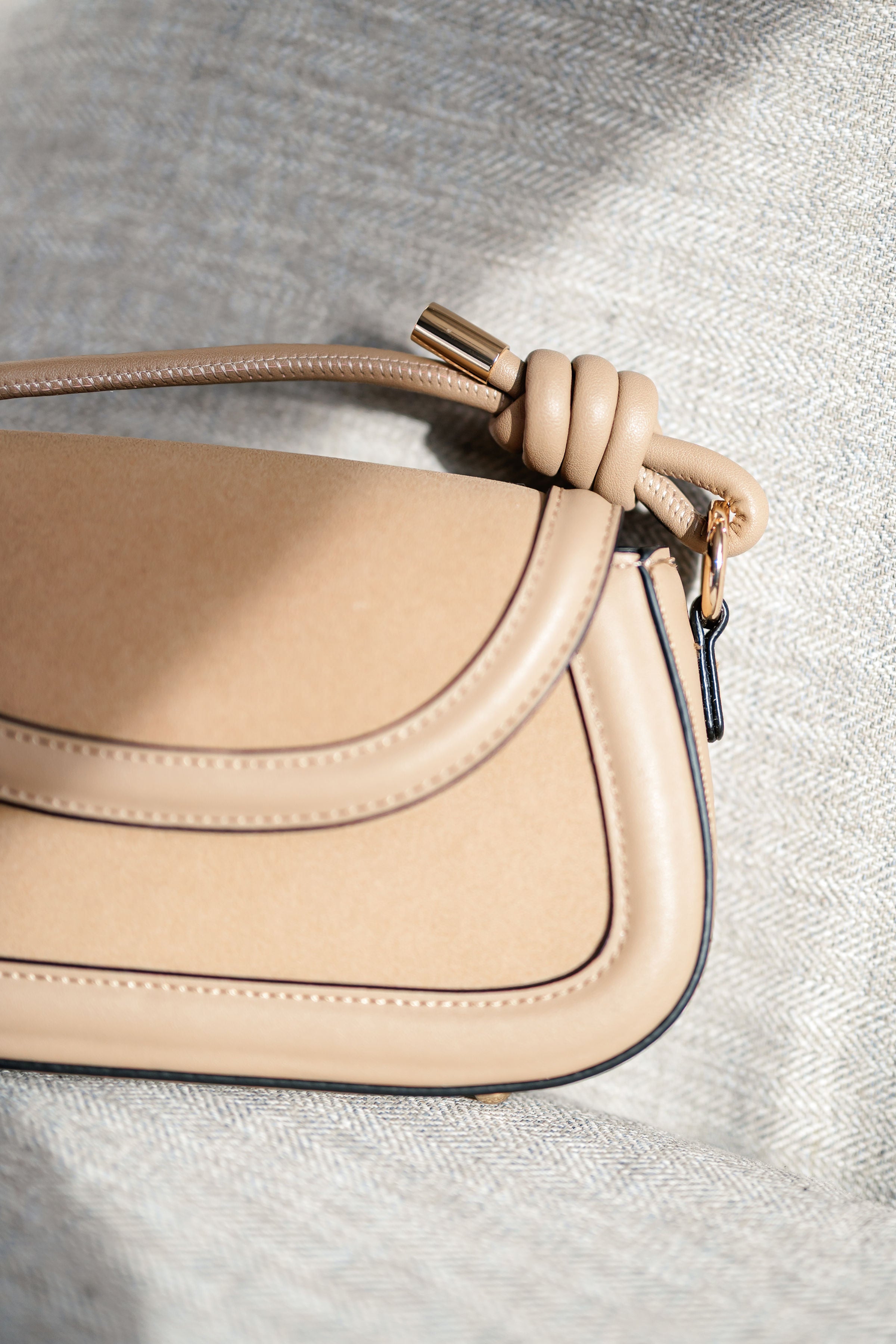 Marina Suede Crossbody Bag-Latte