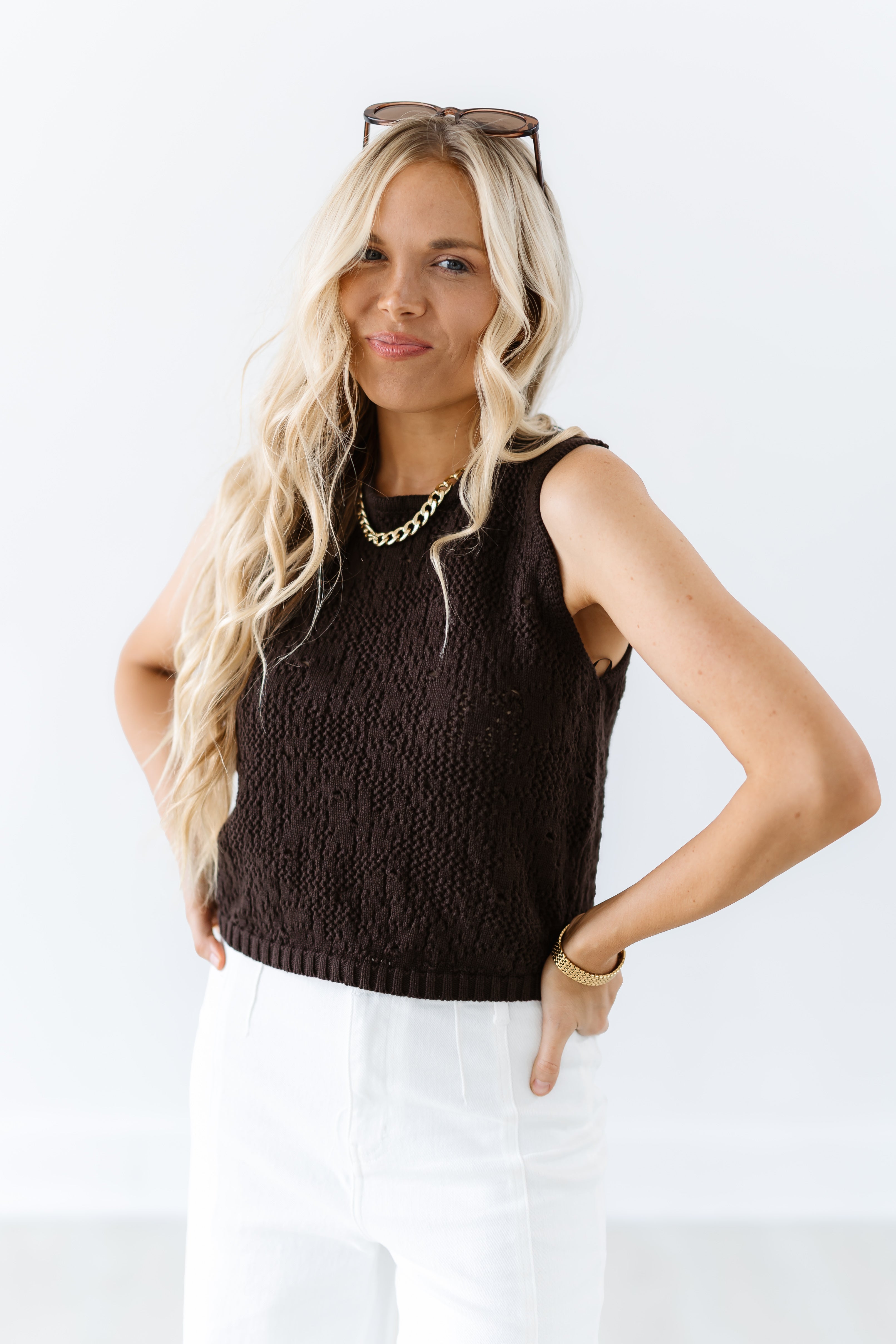 Own The Moment Crop Top - Brown