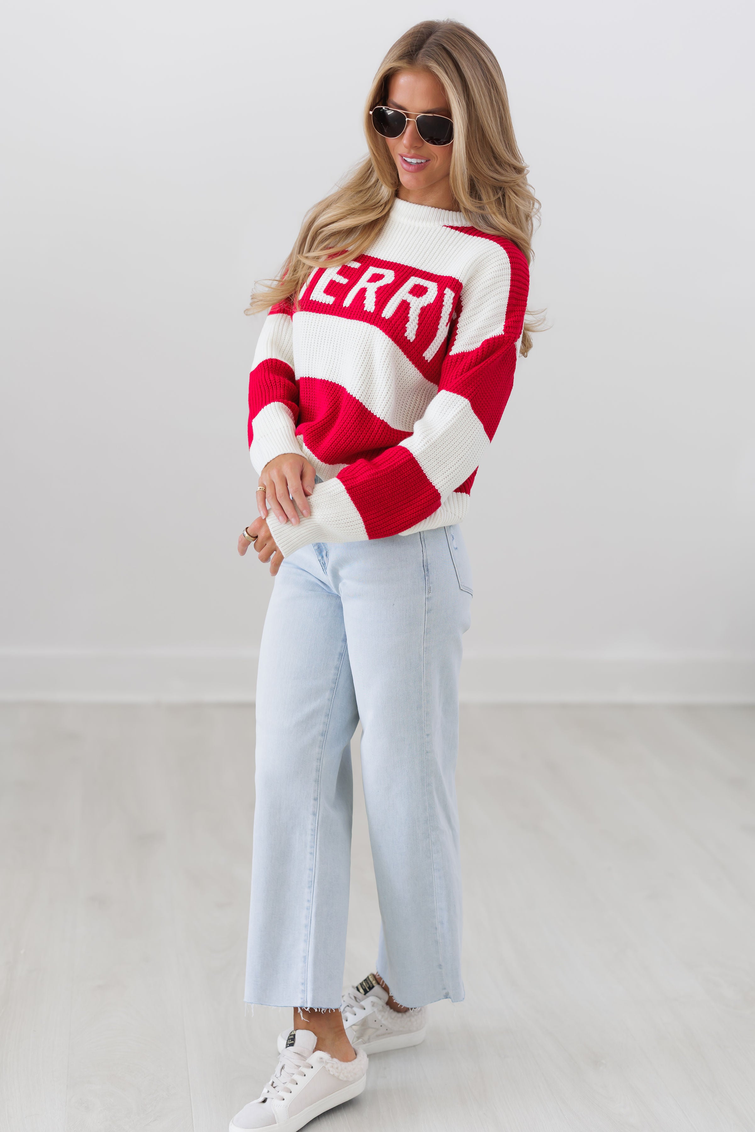 Merry Striped Sweater - Red/Combo