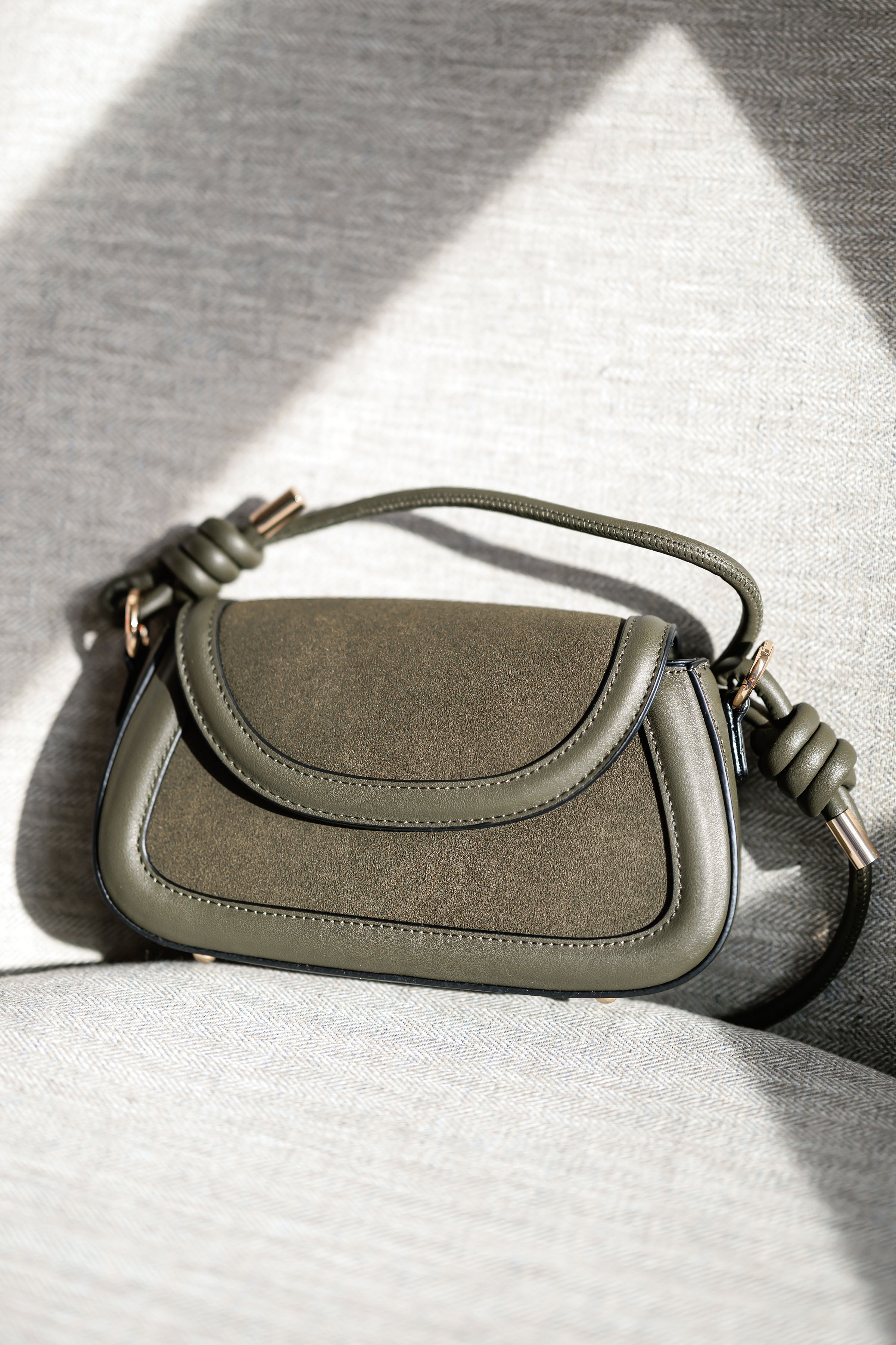 Marina Suede Crossbody Bag-Olive