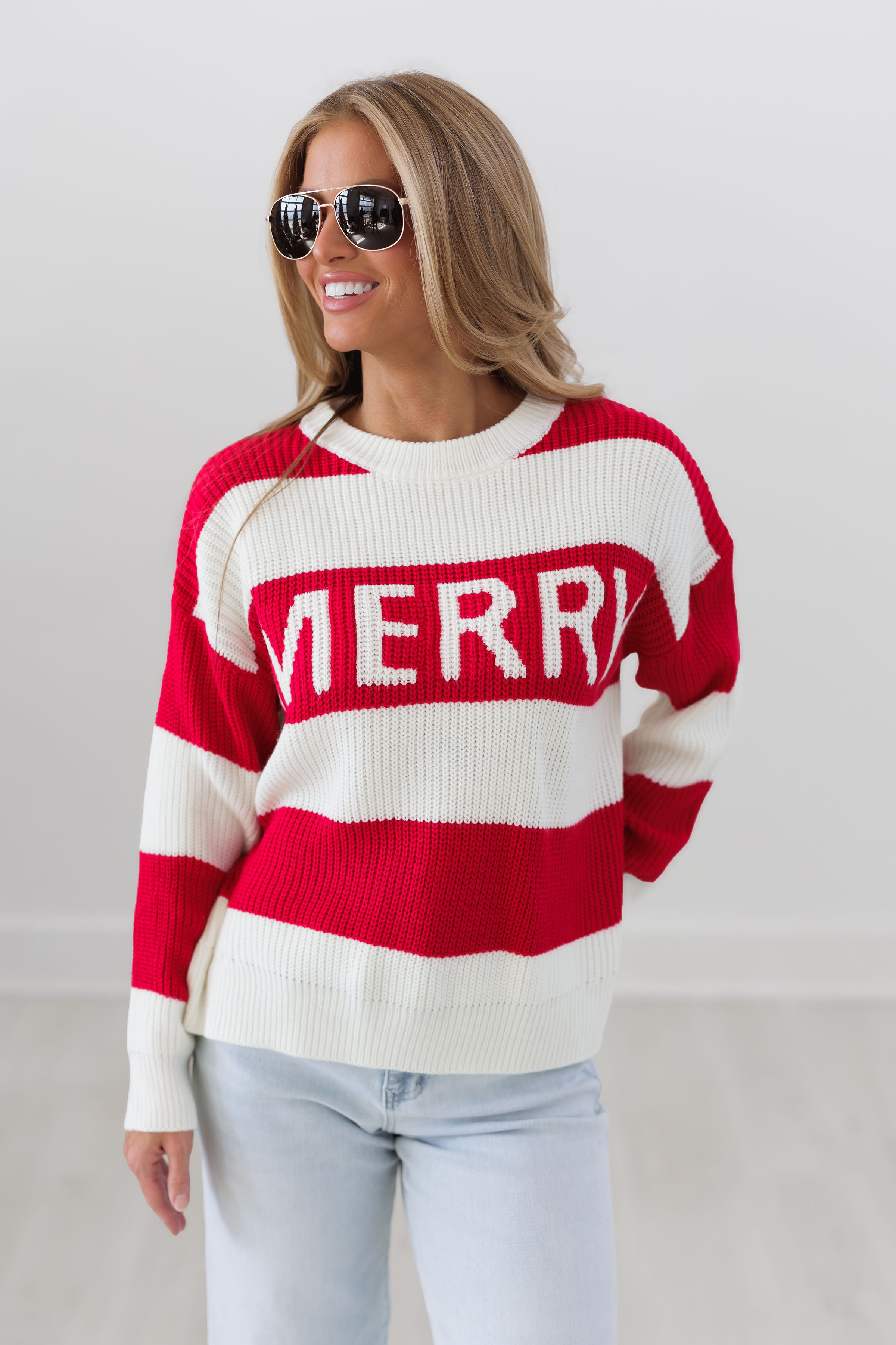 Merry Striped Sweater - Red/Combo