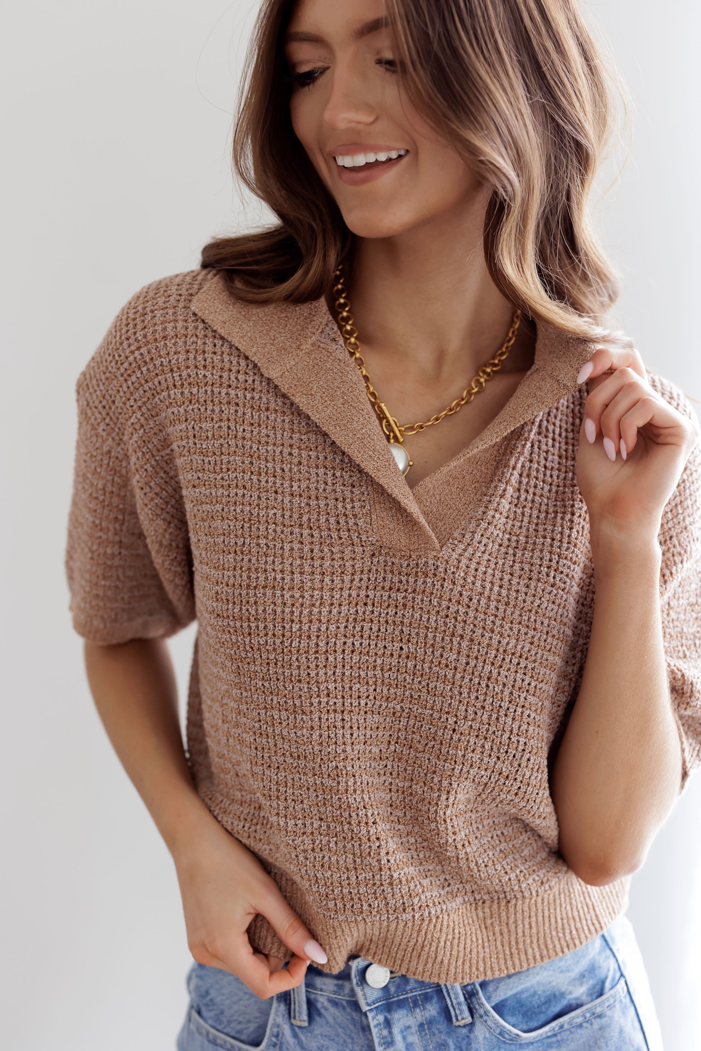 Keep Moving Forward Top - Mocha/Brown