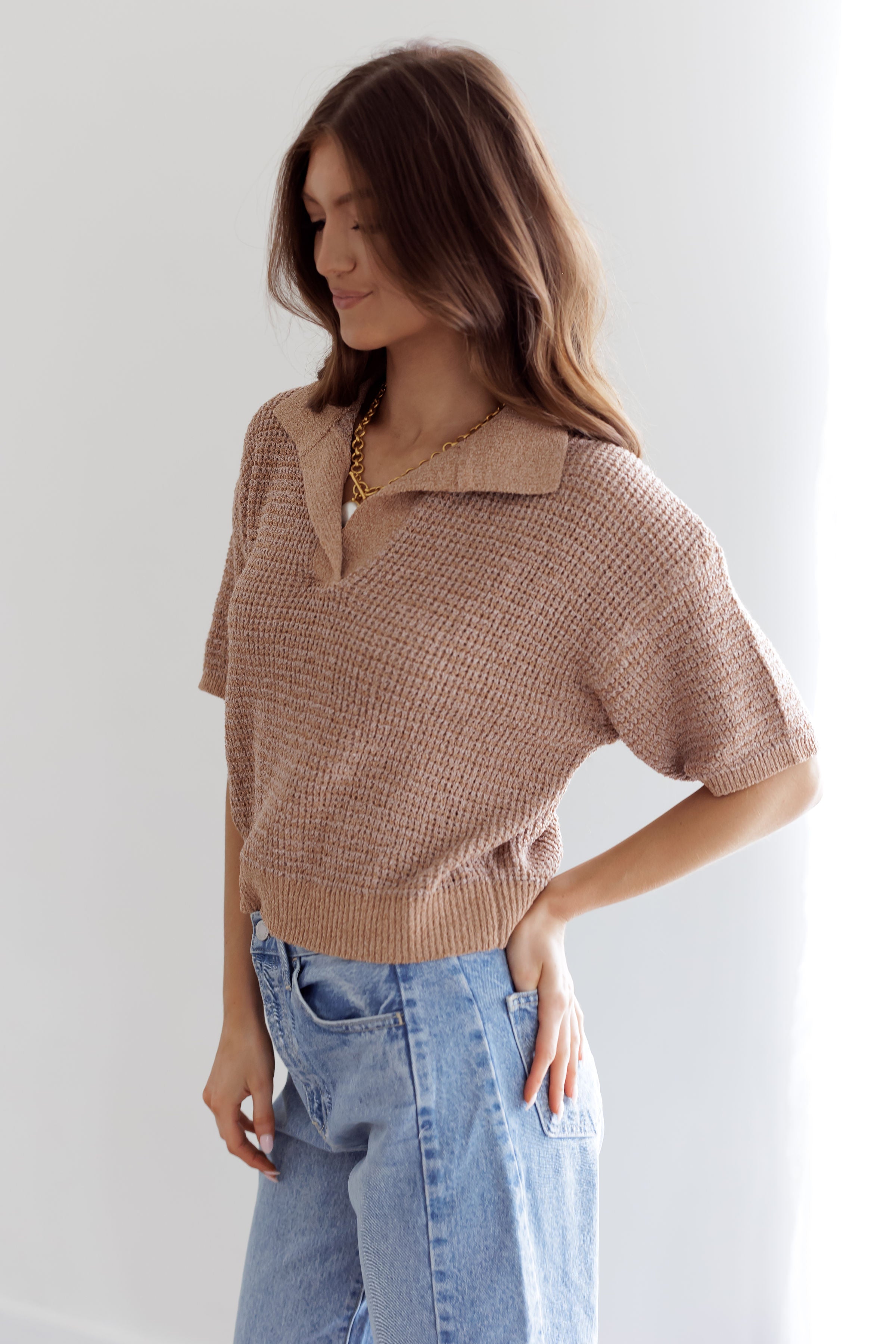 Keep Moving Forward Top - Mocha/Brown