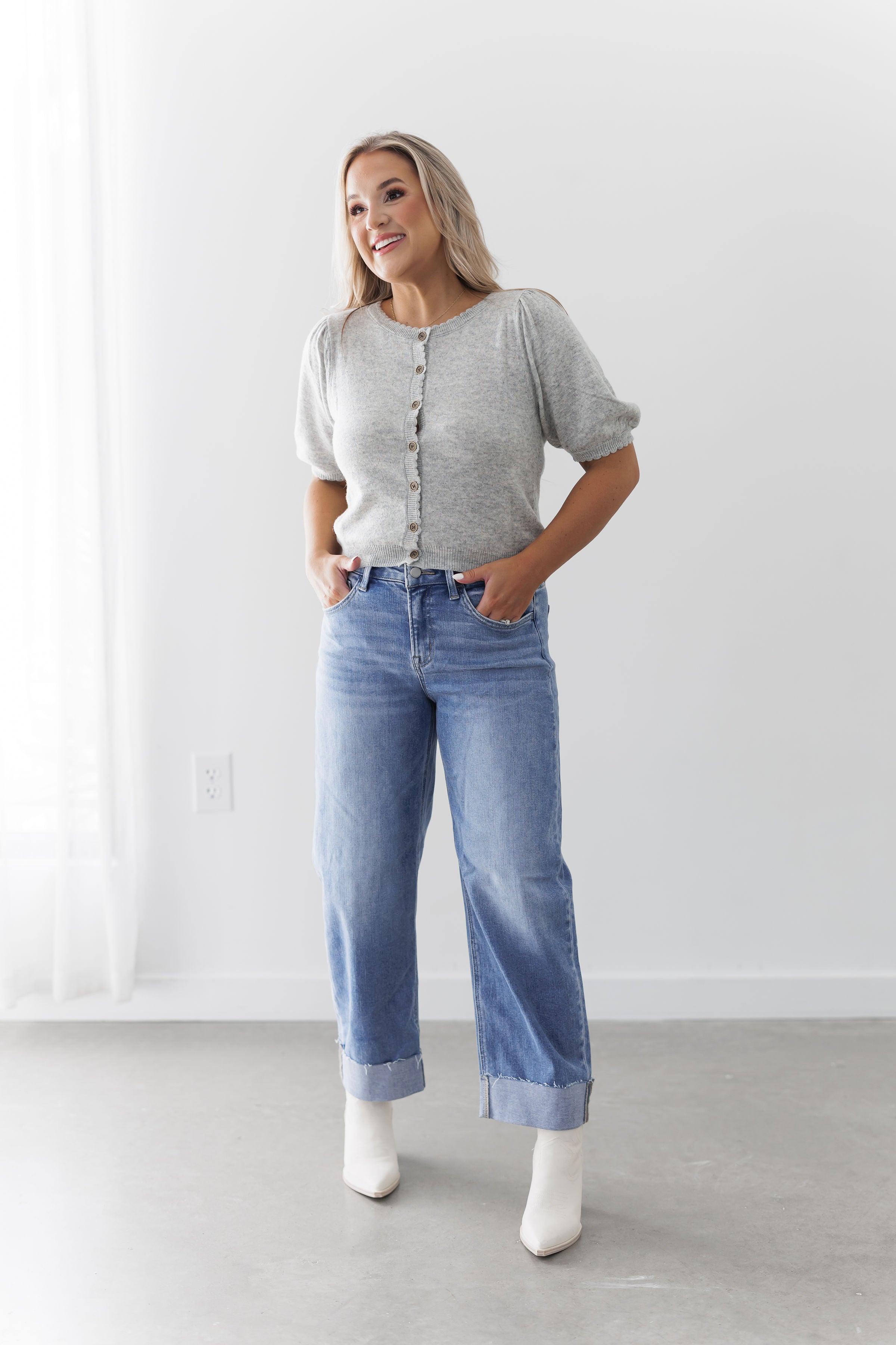 First Step Cardigan - Heather Grey