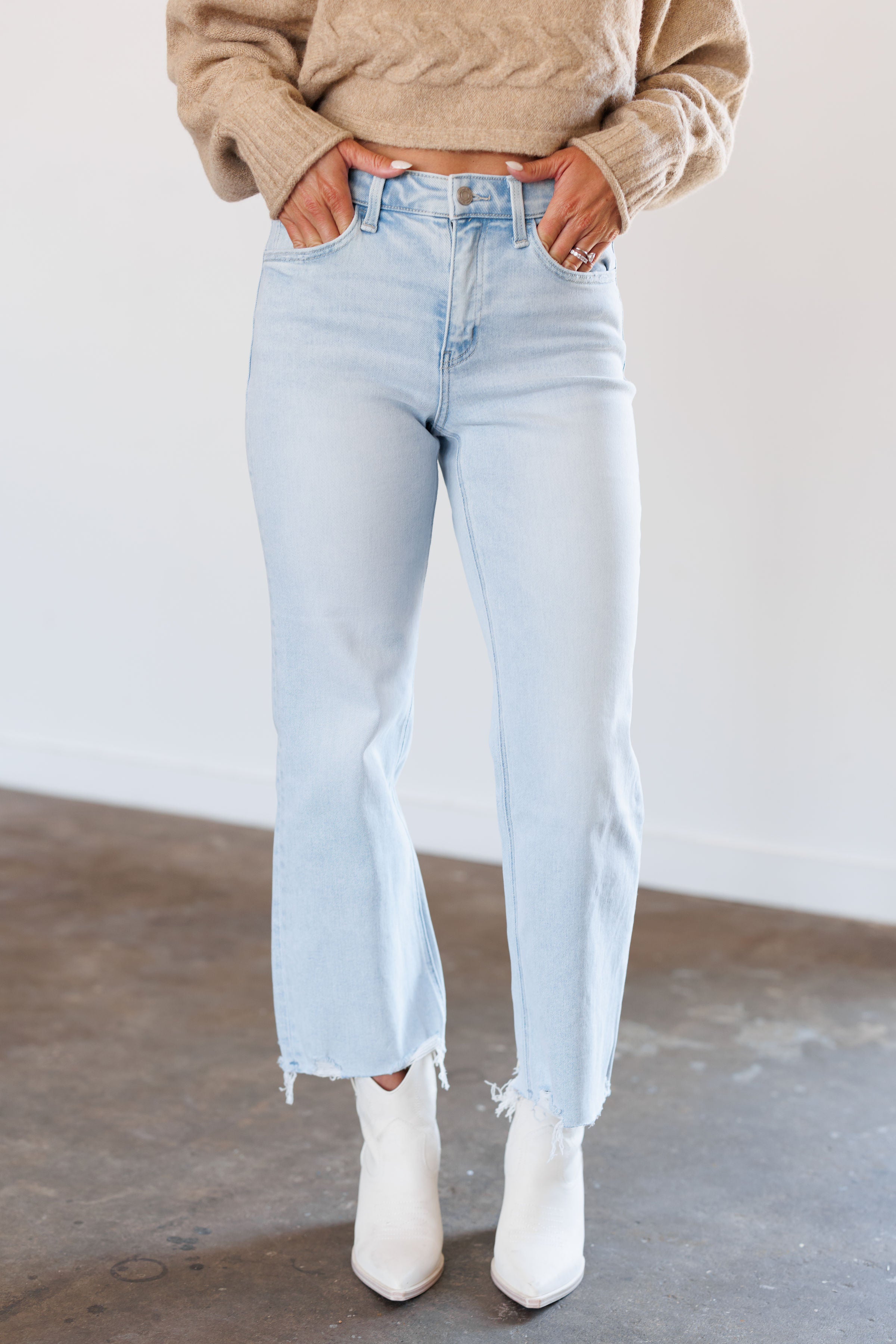 Donnie High Rise Slim Wide Jeans