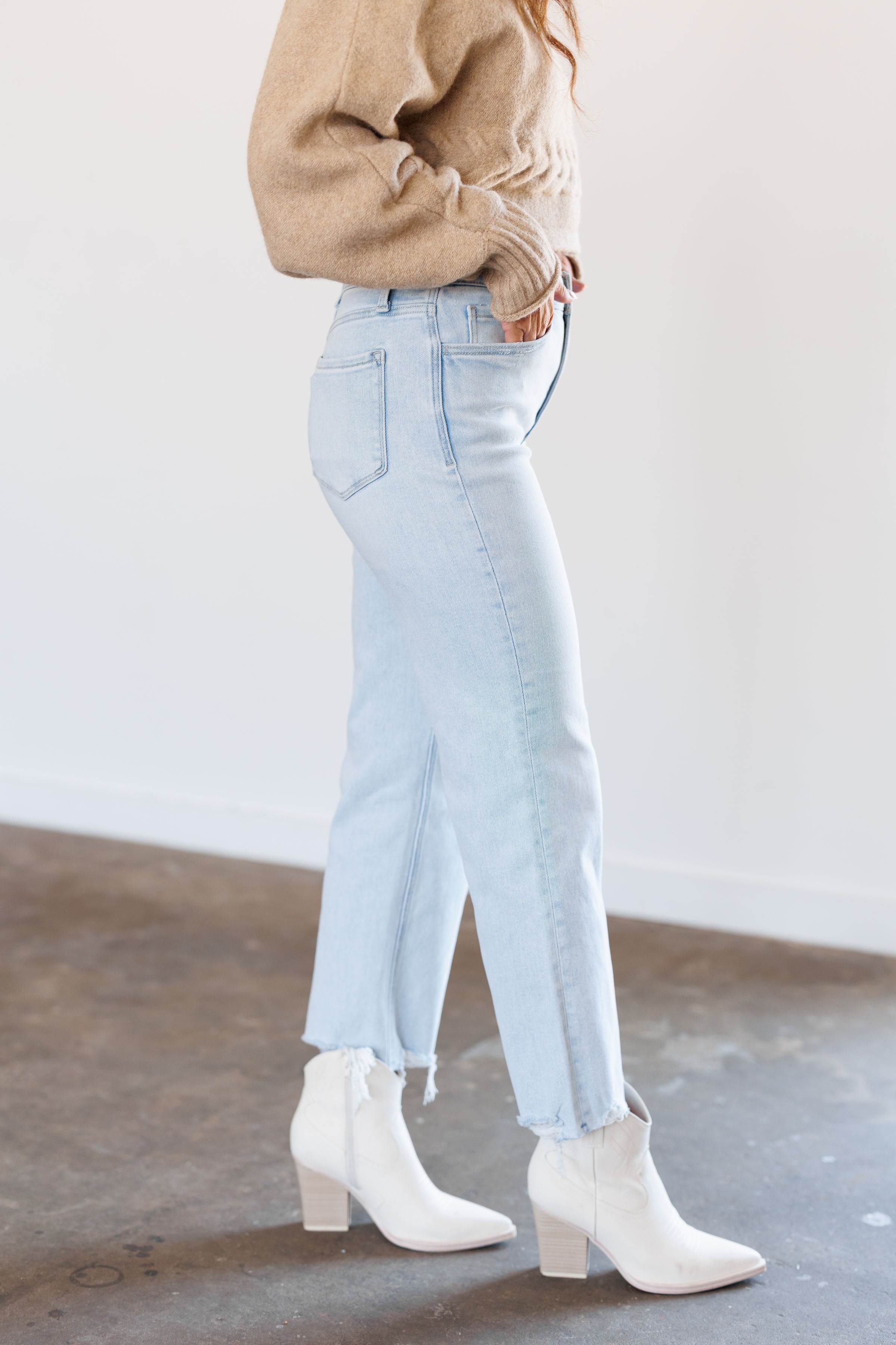 Donnie High Rise Slim Wide Jeans