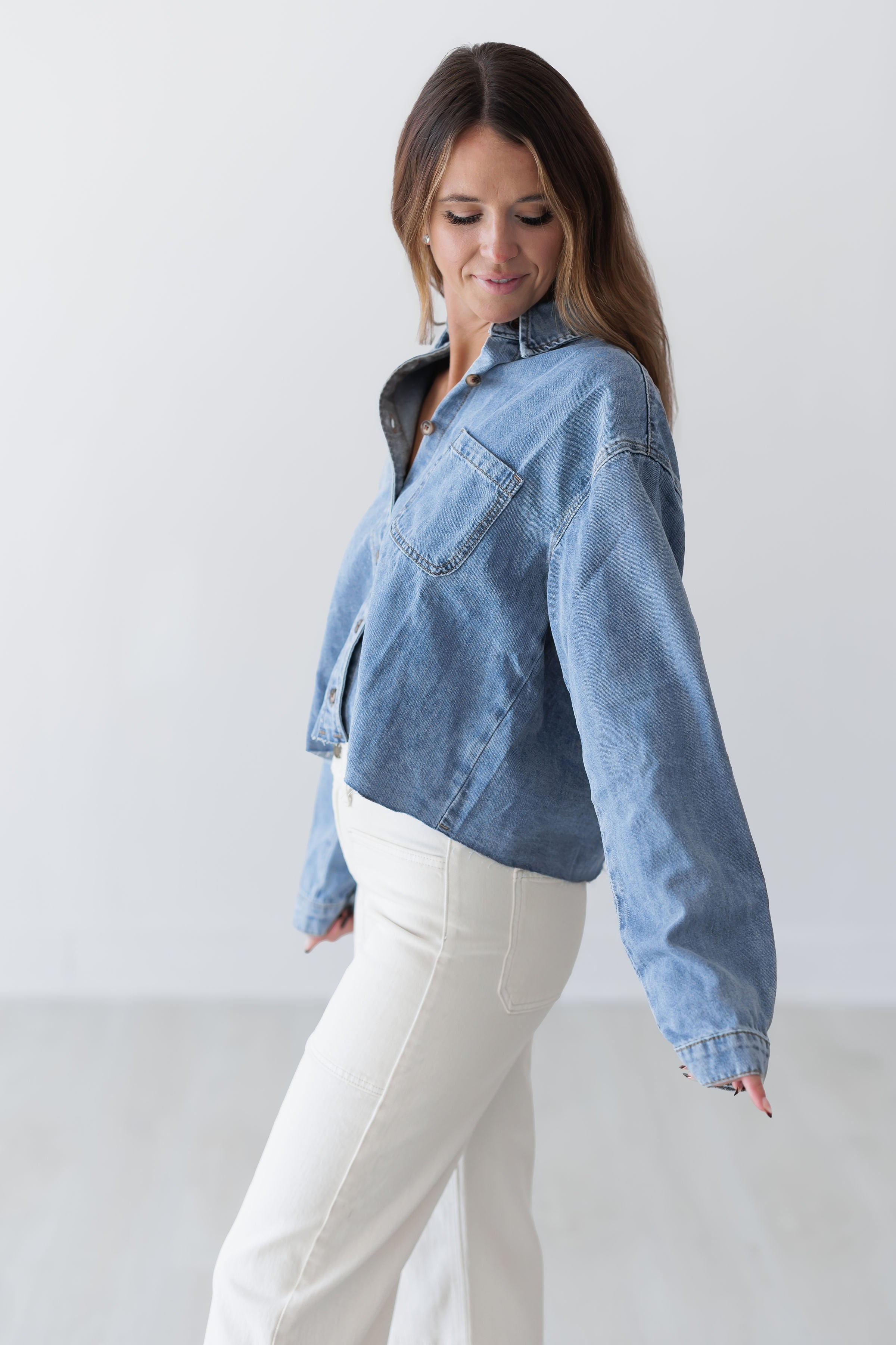 Take A Chance Denim Top