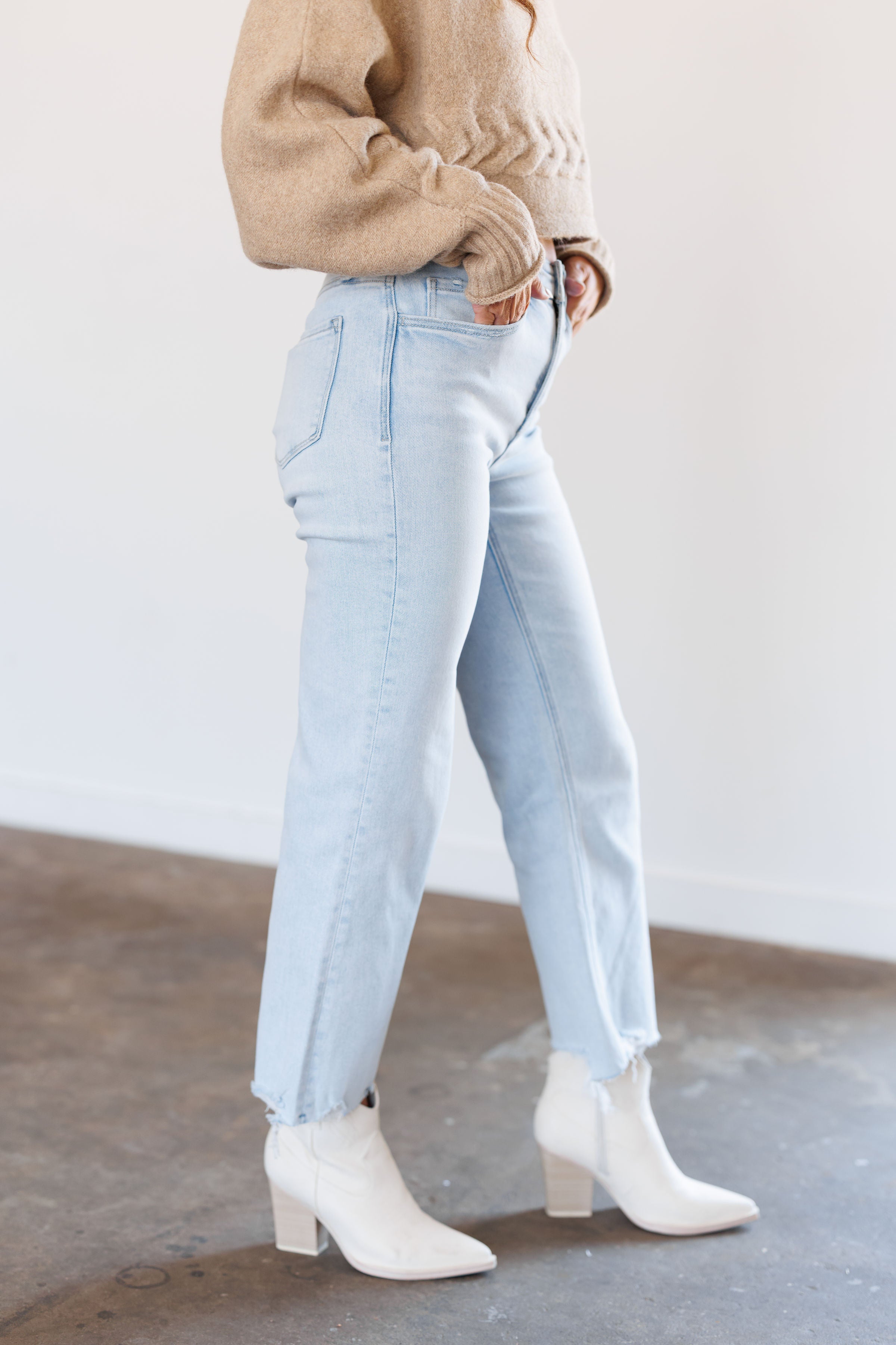 Donnie High Rise Slim Wide Jeans