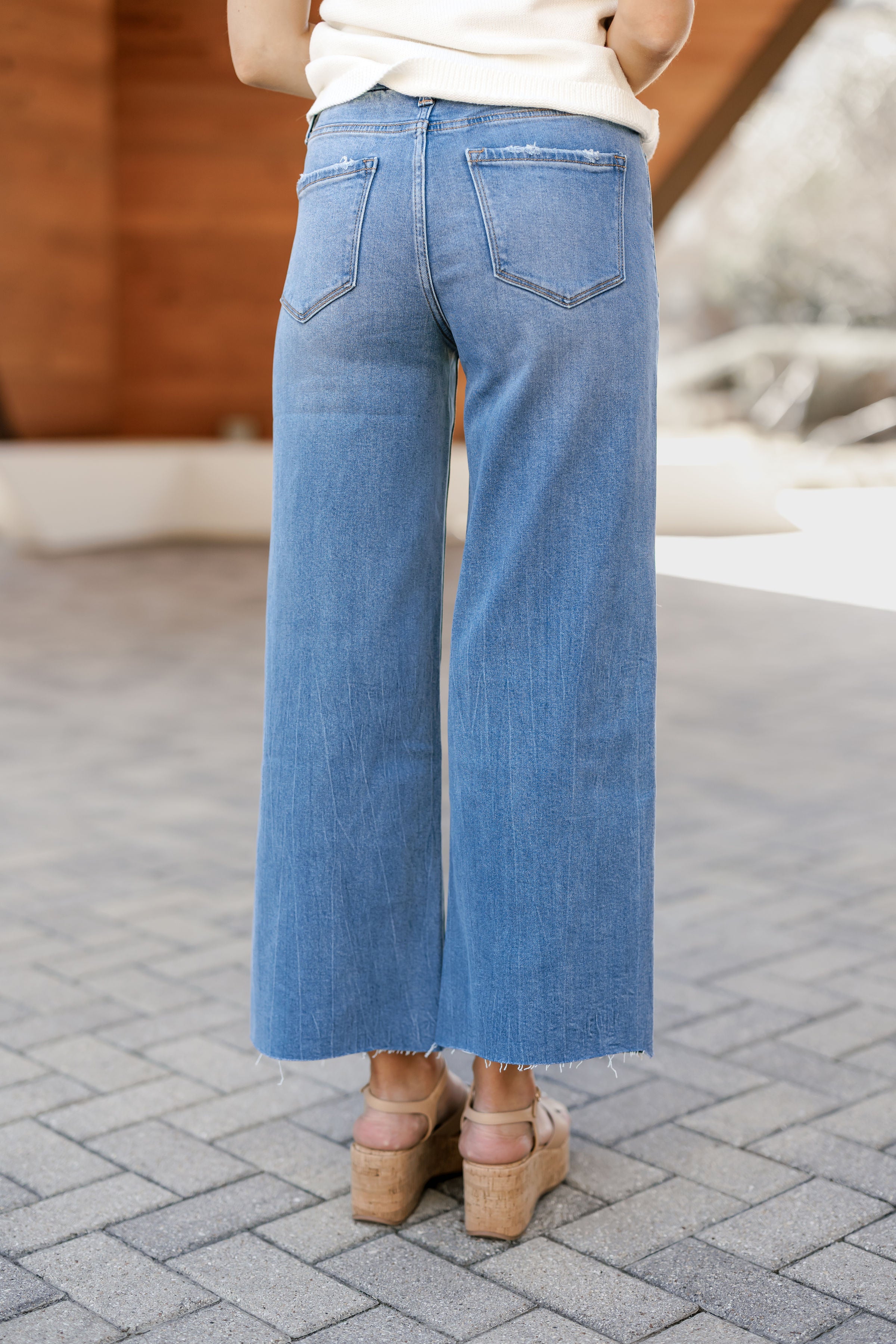 Reid High Rise Crop Wide Jeans