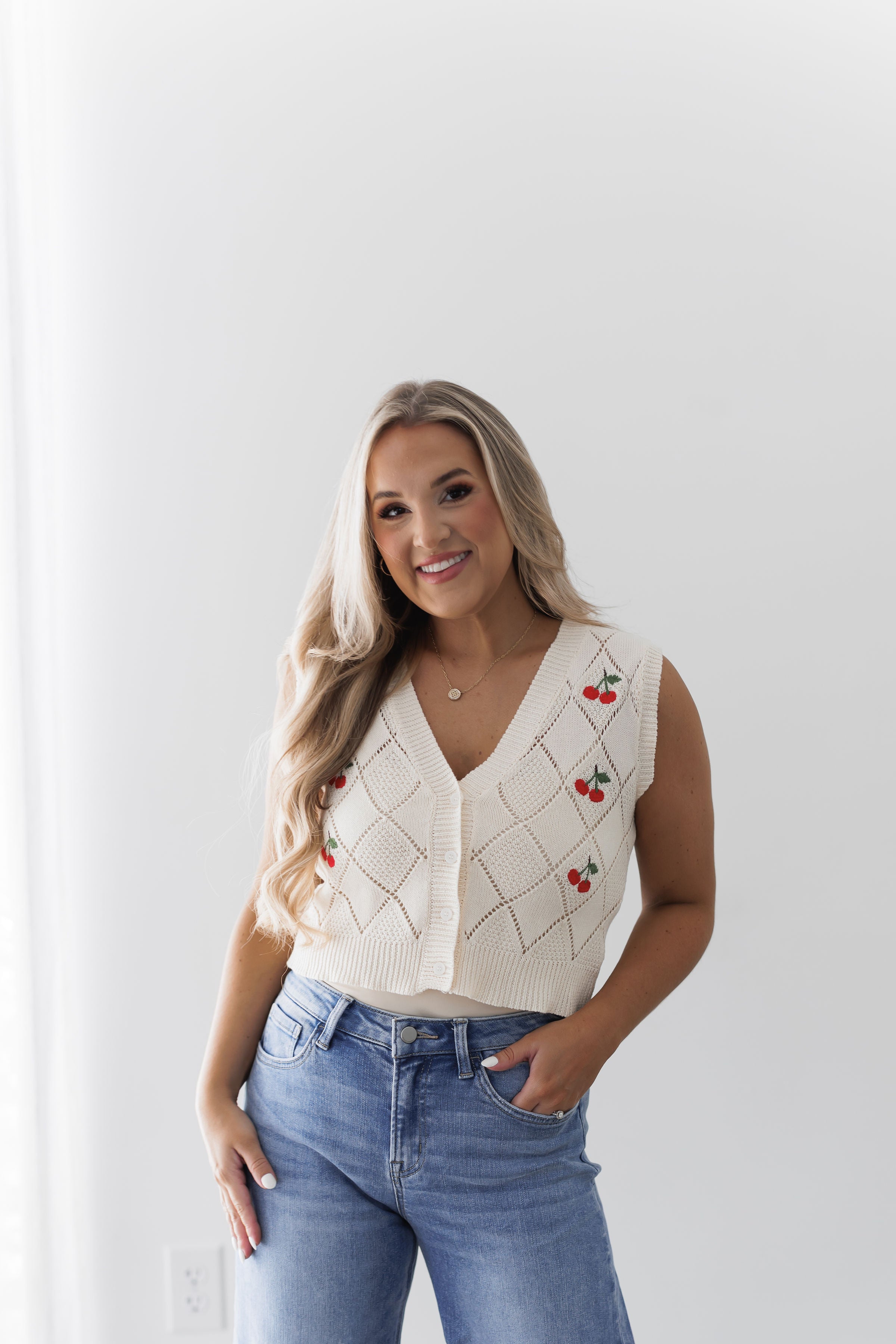 Cherry Sweater Vest - FINAL SALE