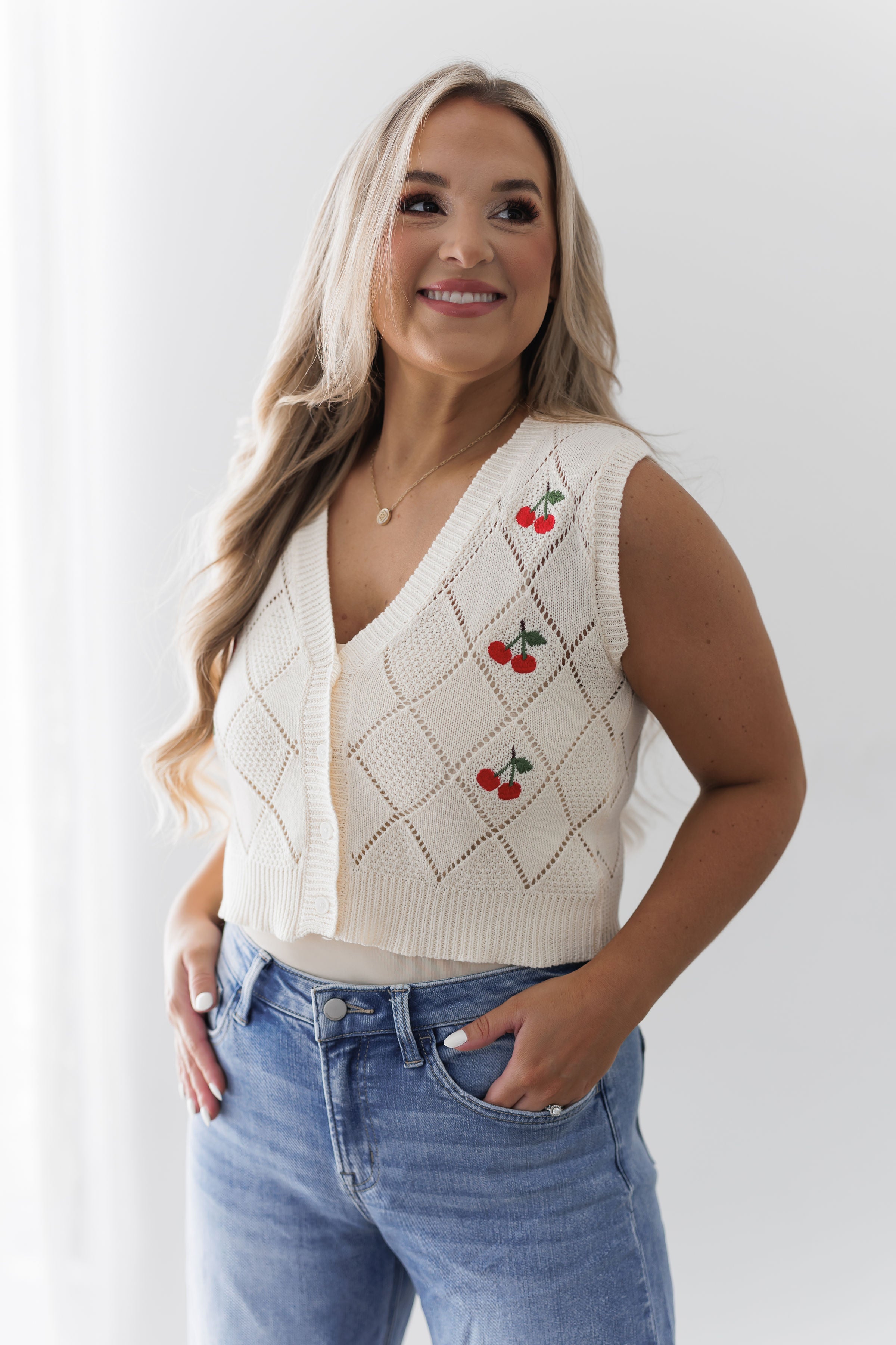 Cherry Sweater Vest - FINAL SALE