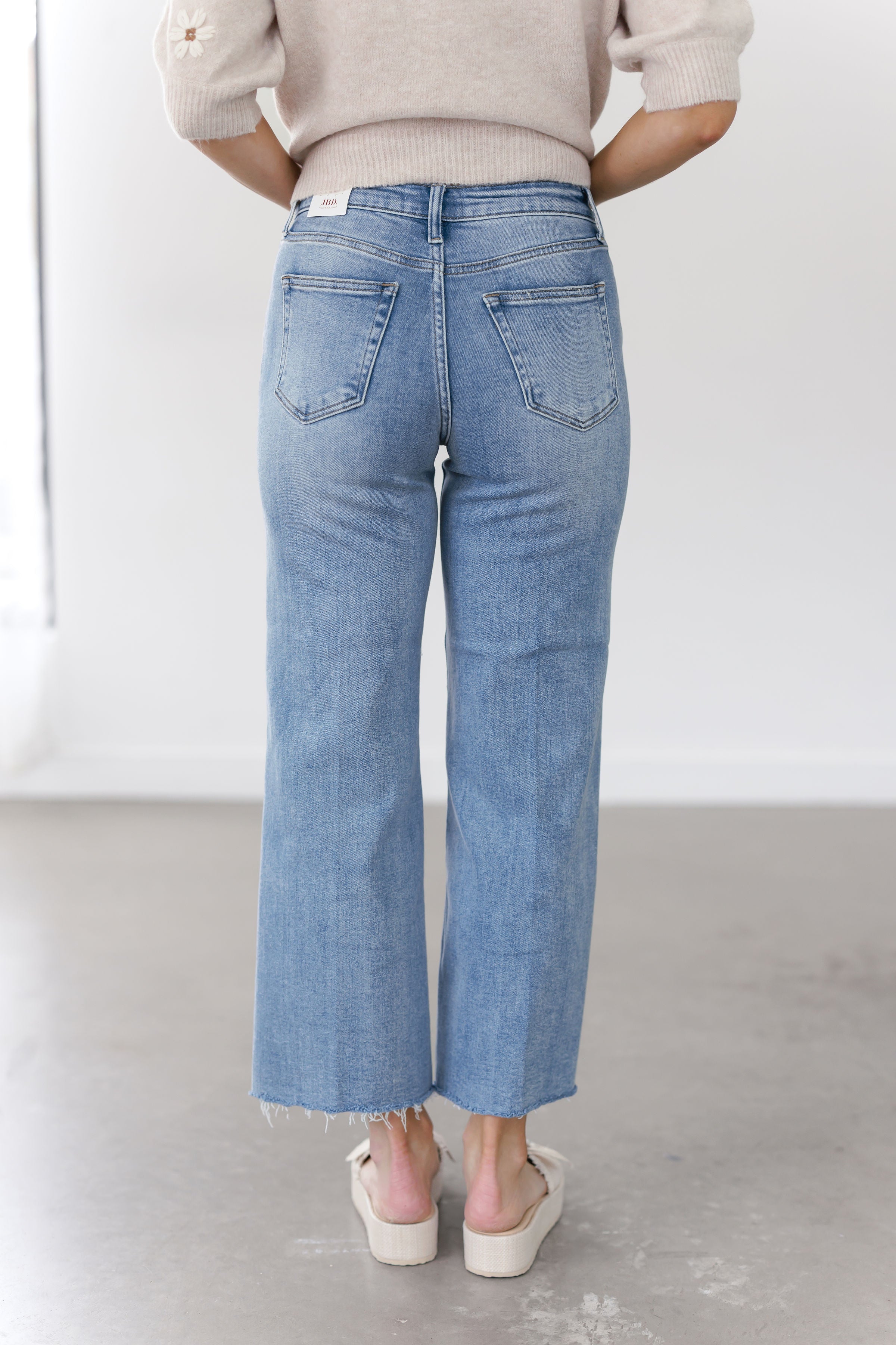 Caden Slim Wide Leg Jeans - Medium Denim - FINAL SALE