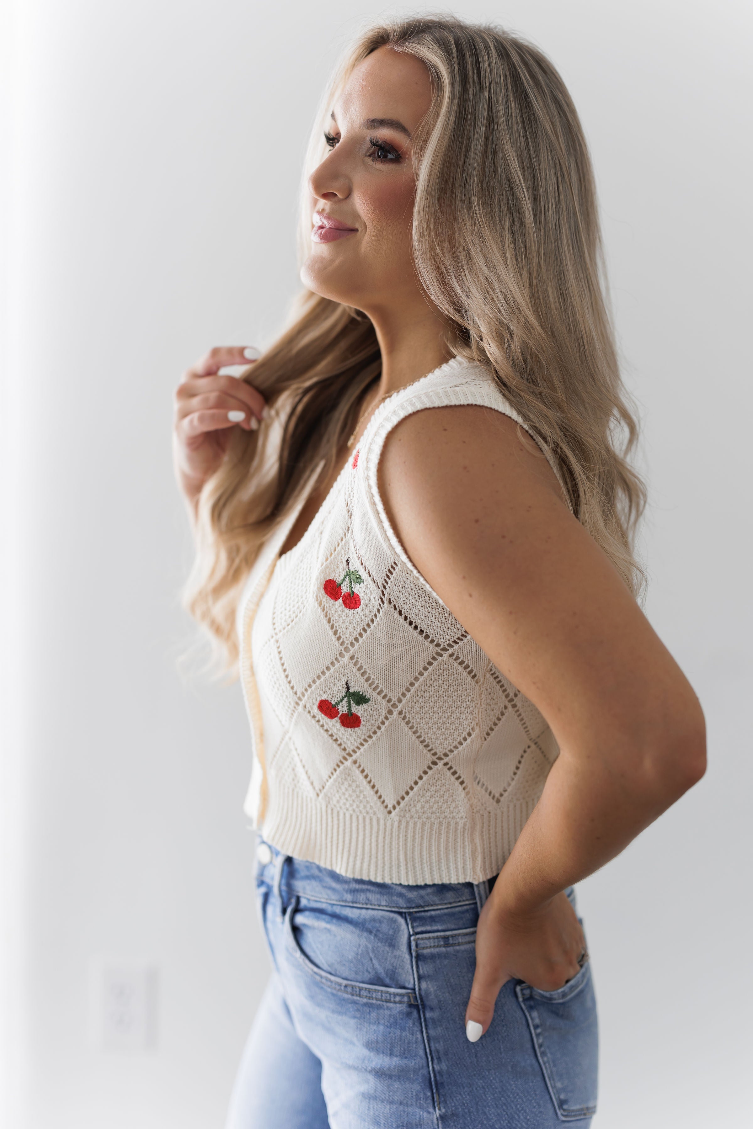 Cherry Sweater Vest - FINAL SALE