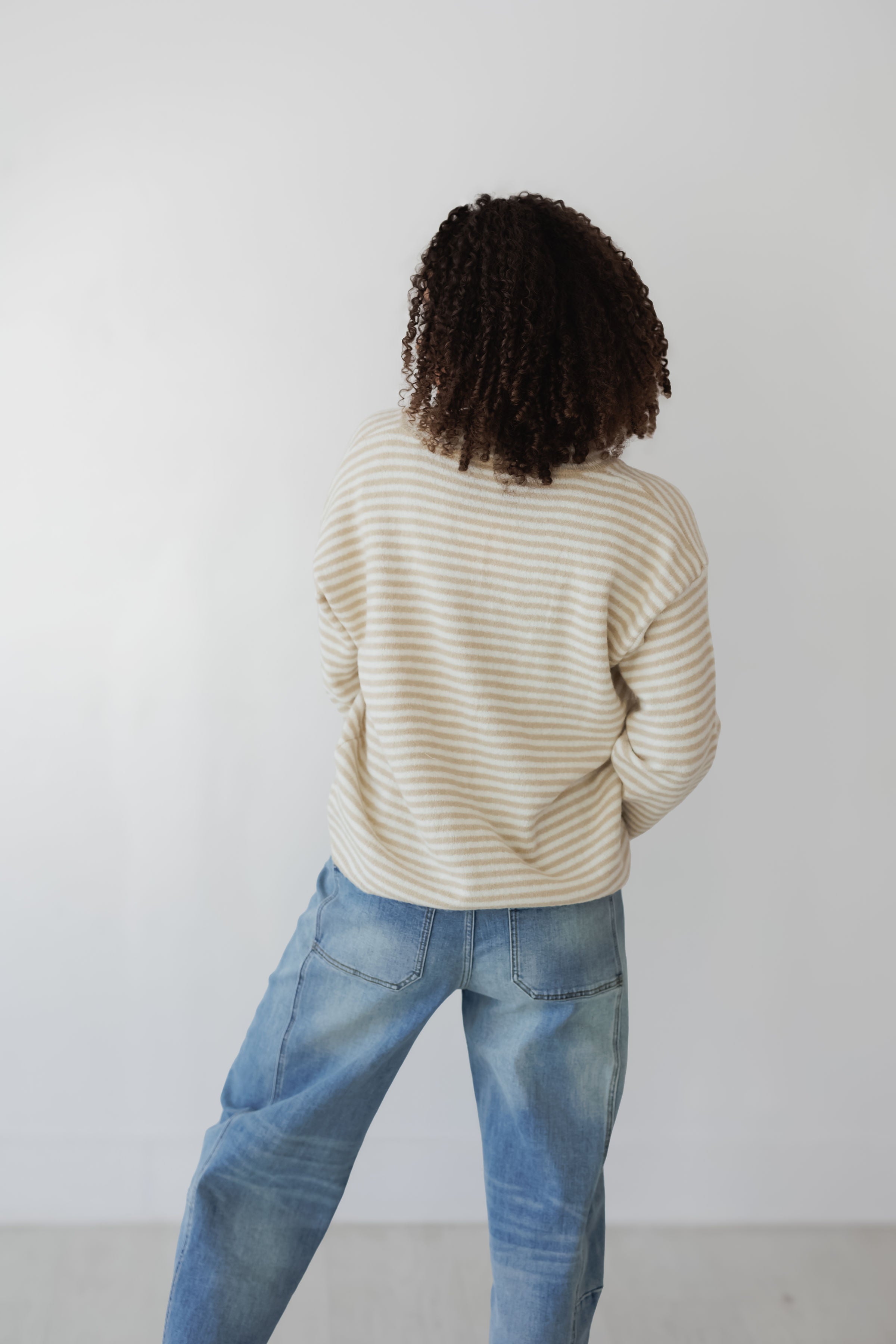 Season Of Joy Sweater - Taupe/White