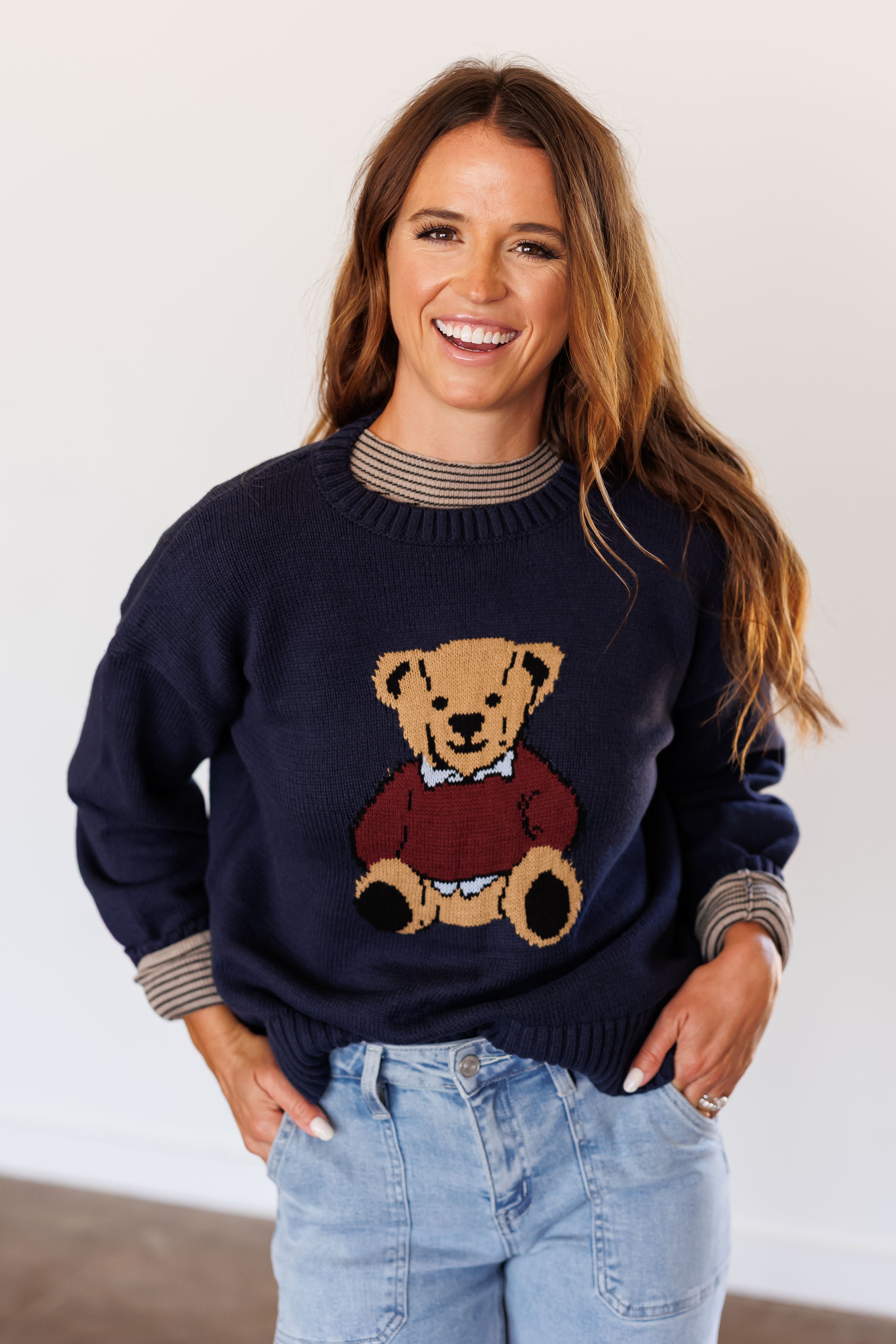 Teddy Bear Sweater - Navy
