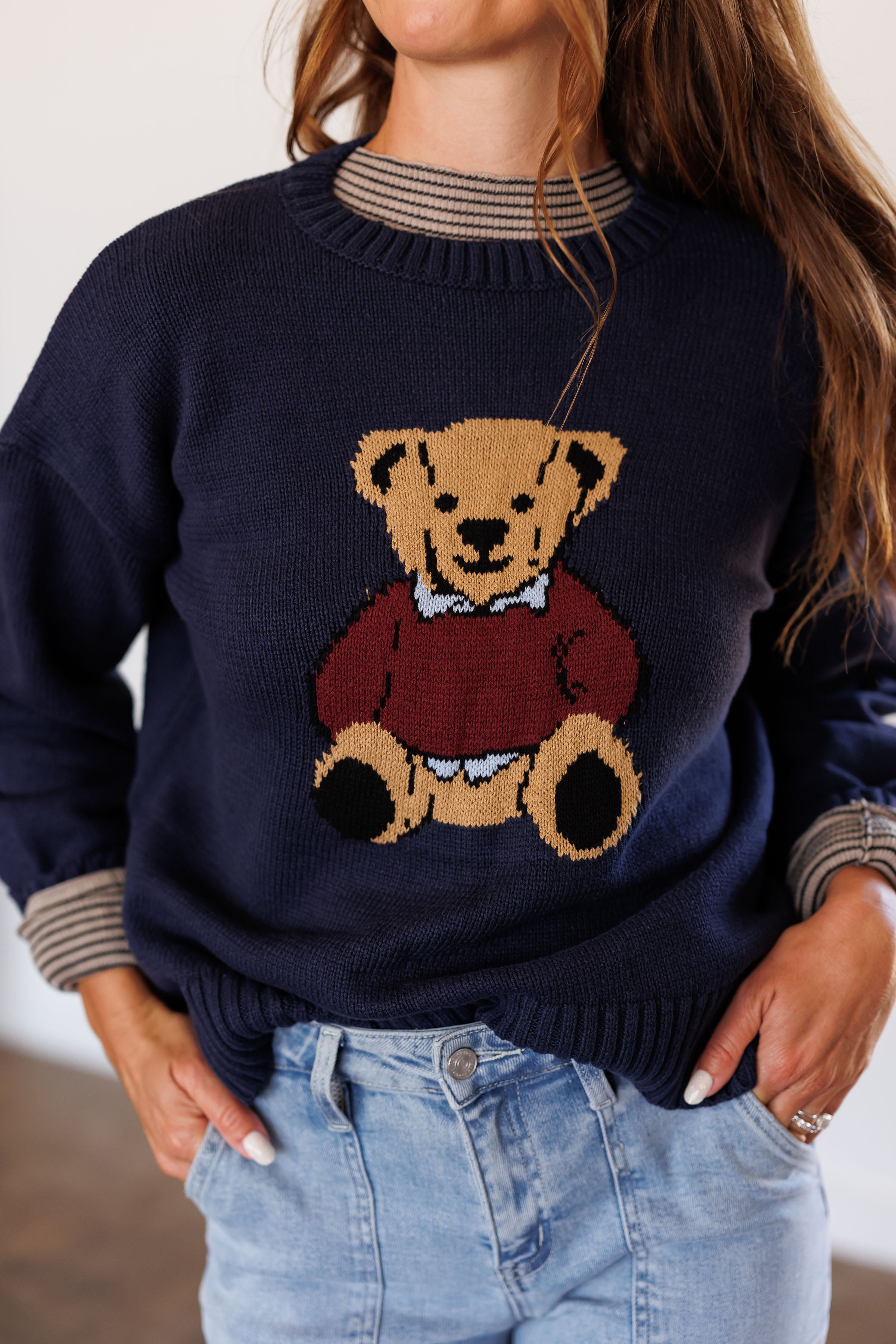 Teddy Bear Sweater - Navy