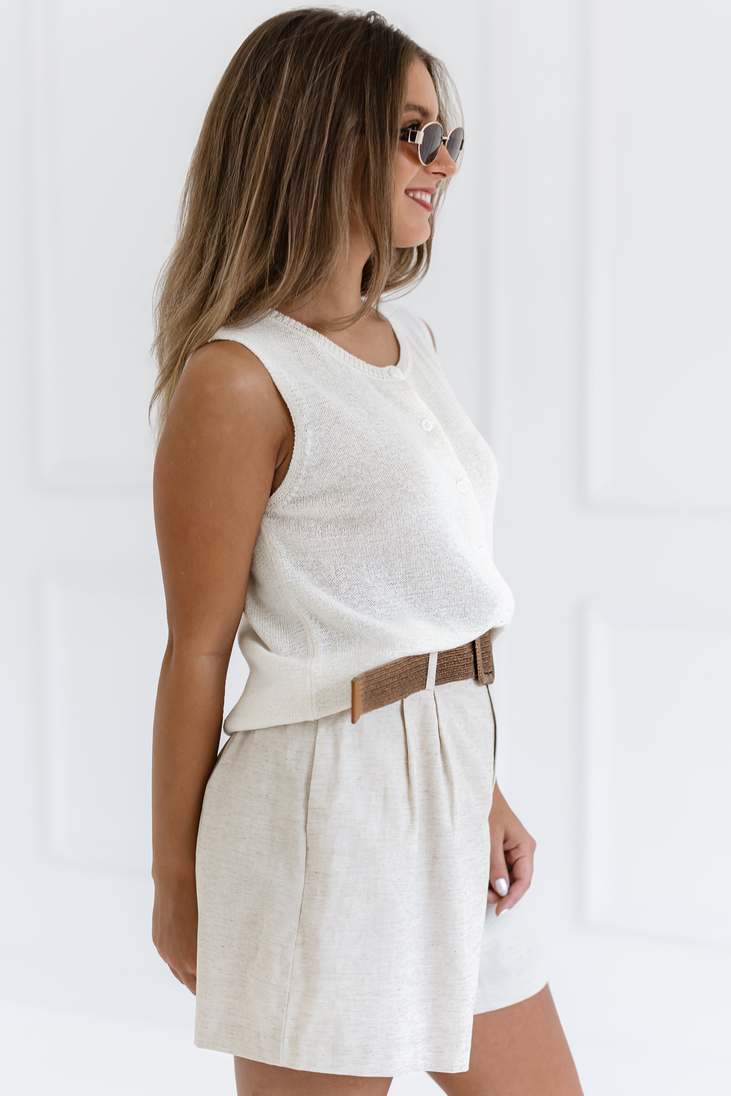 Unscripted Moments Sweater Vest - Sandstone