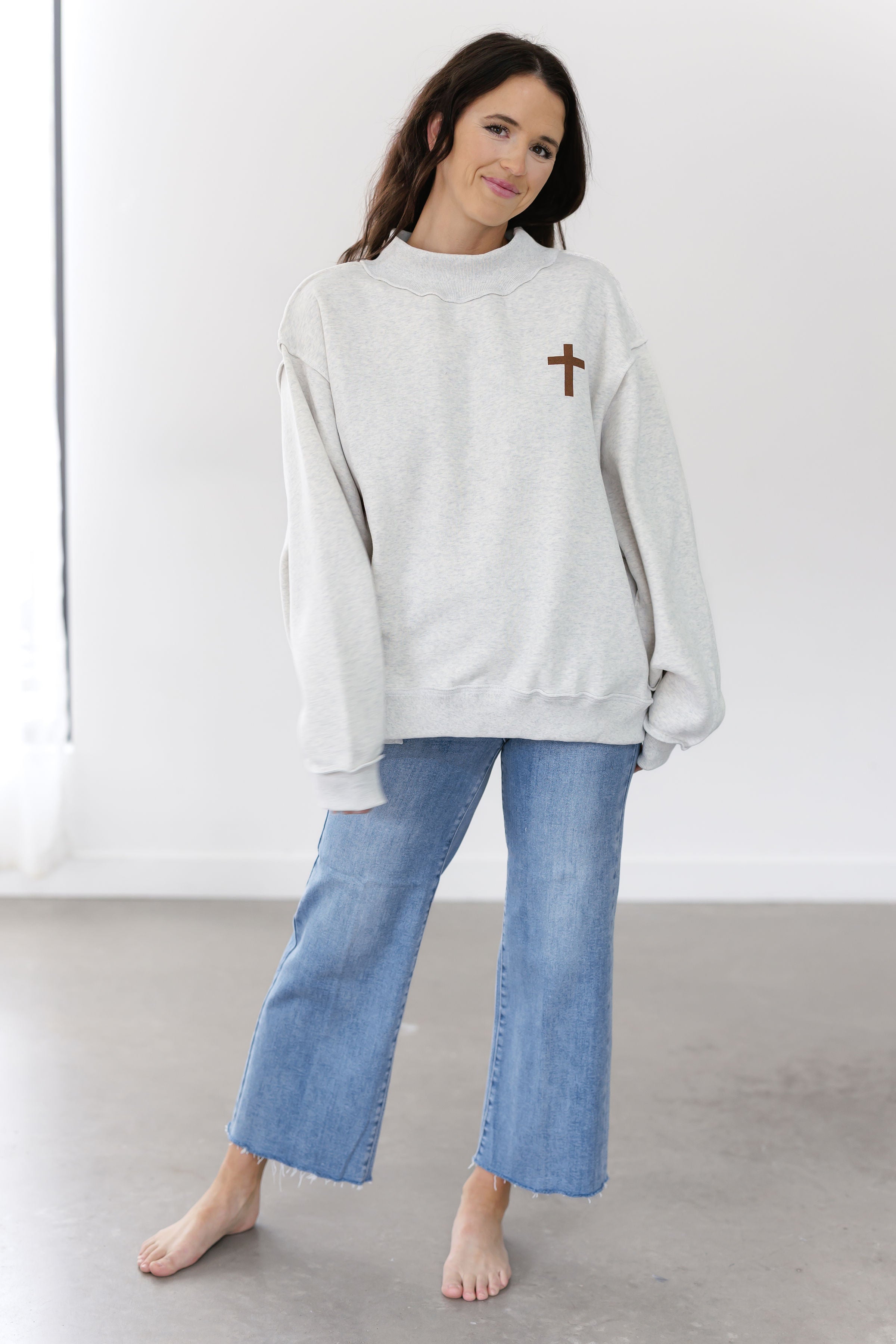 Cross/Jesus Saves Reversible Sweatshirt