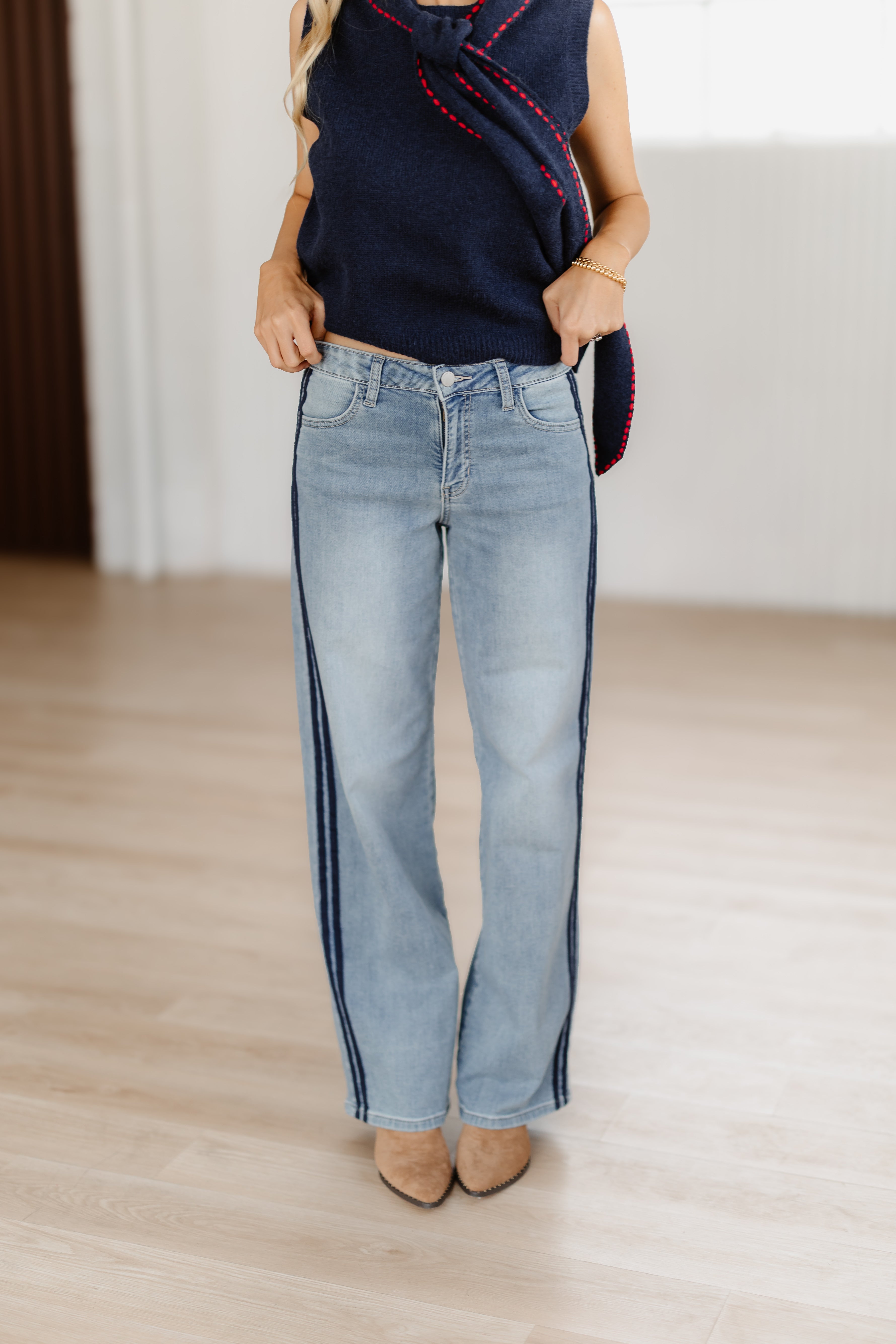 Caleb Mid Rise Tuxedo Sweat Pants