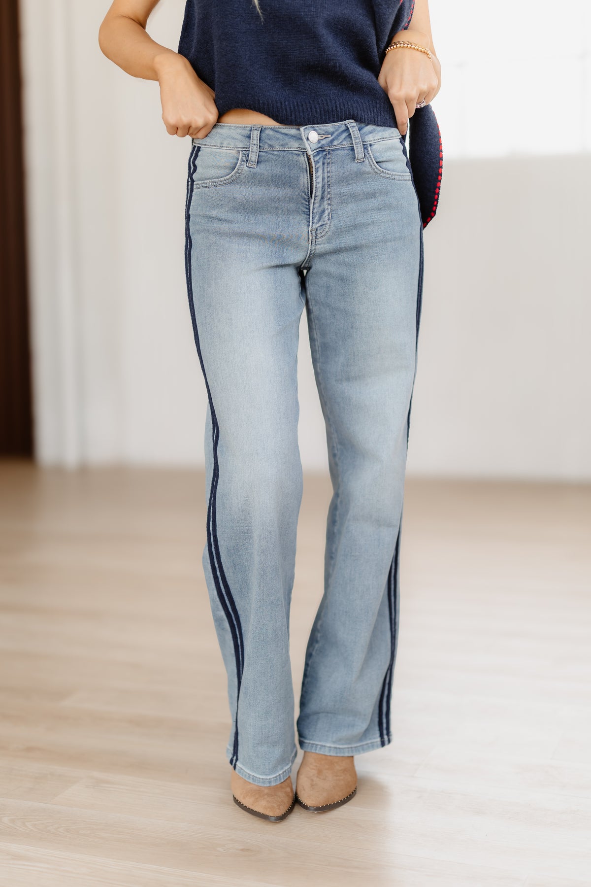 Caleb Mid Rise Tuxedo Sweat Pants