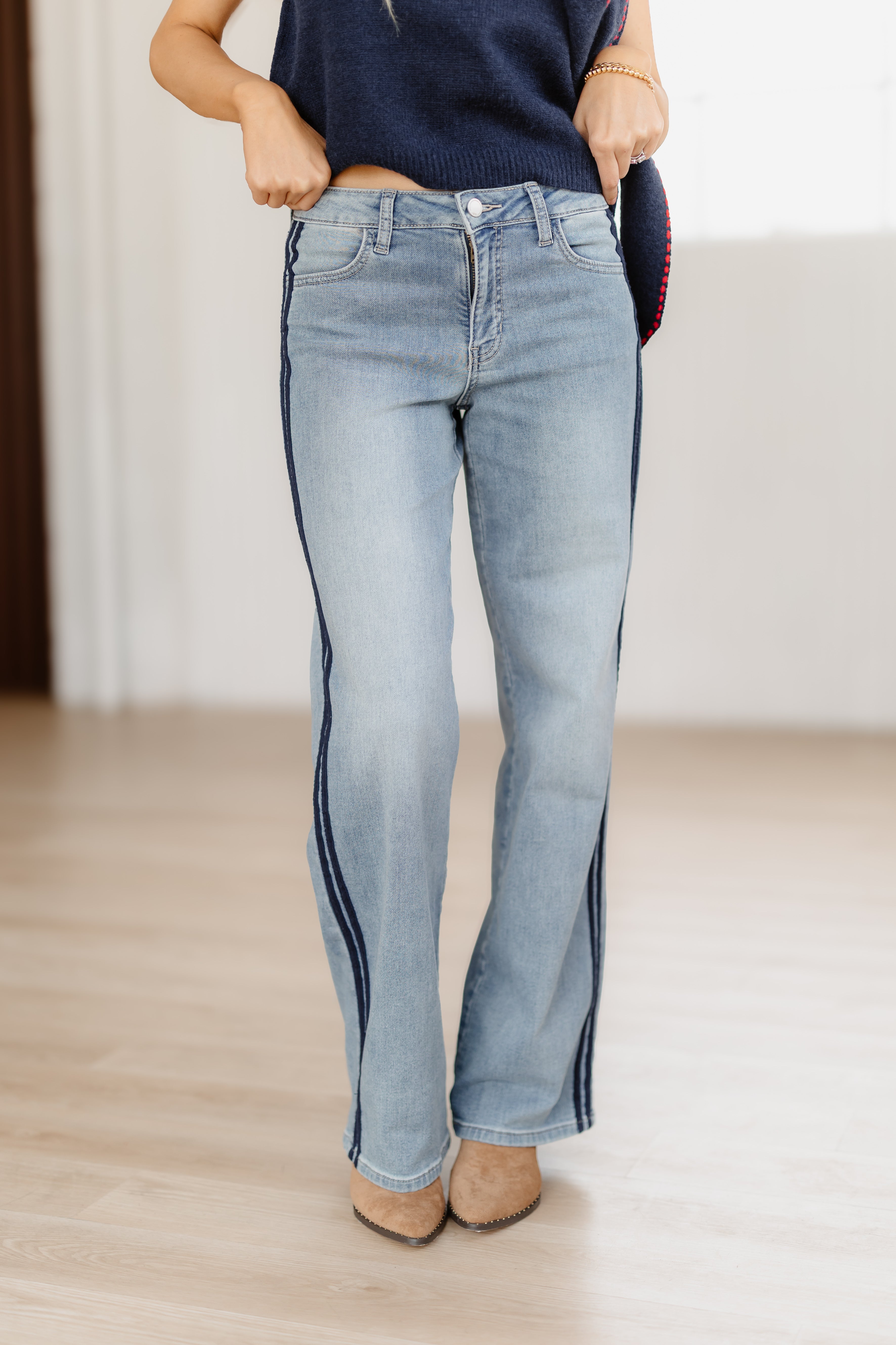 Caleb Mid Rise Tuxedo Sweat Pants