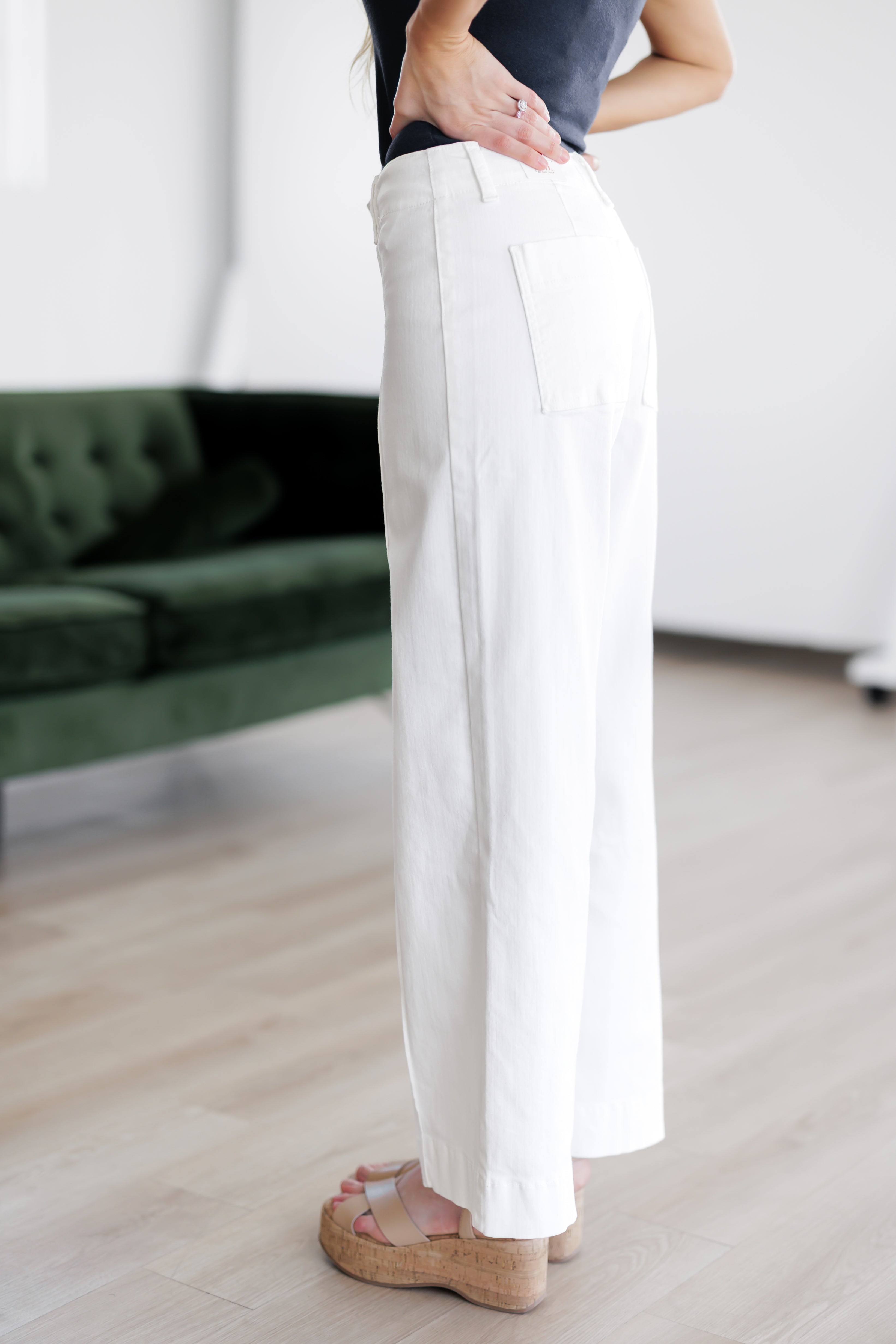 Nolan Pintuck Wide Leg Jeans