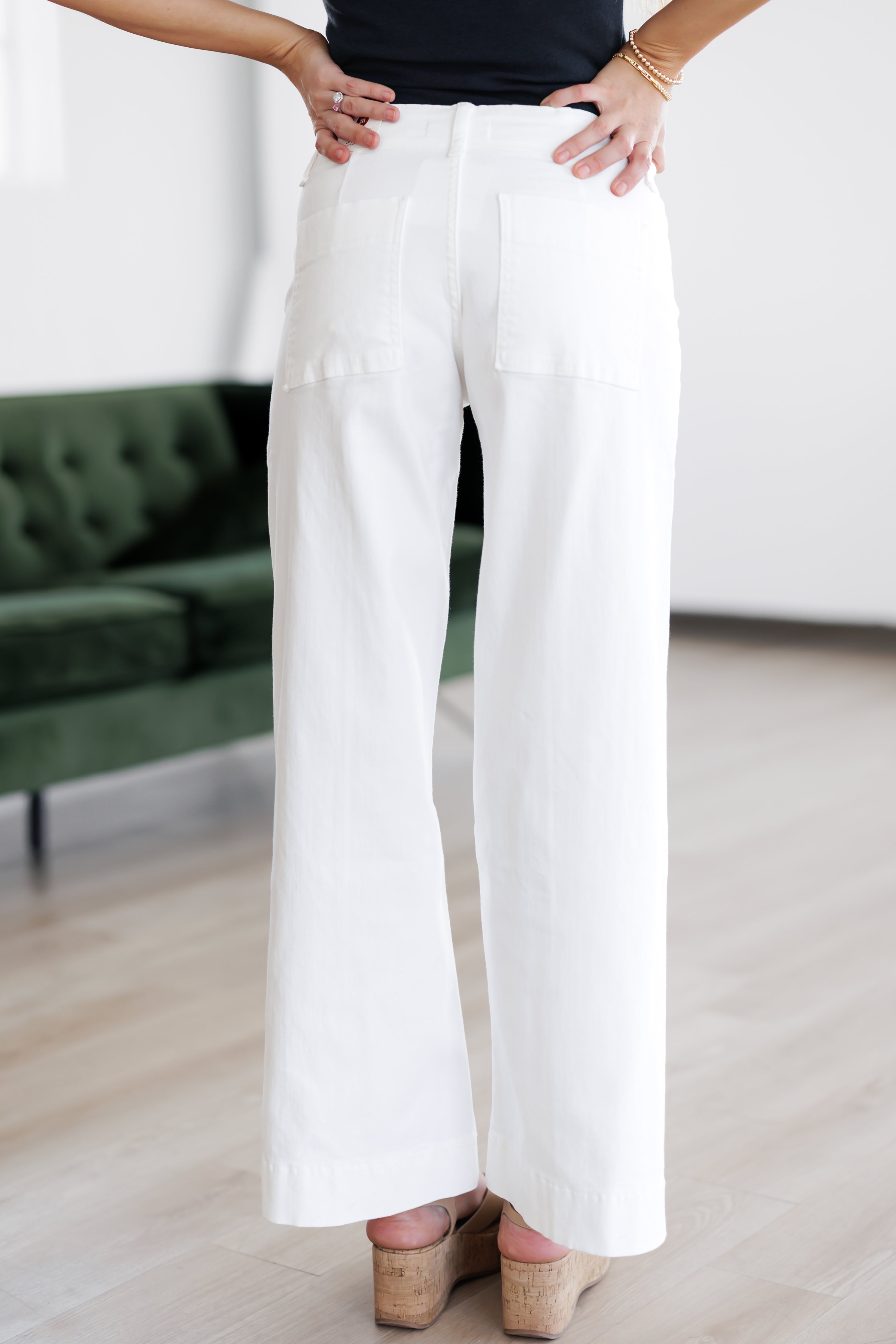 Nolan Pintuck Wide Leg Jeans