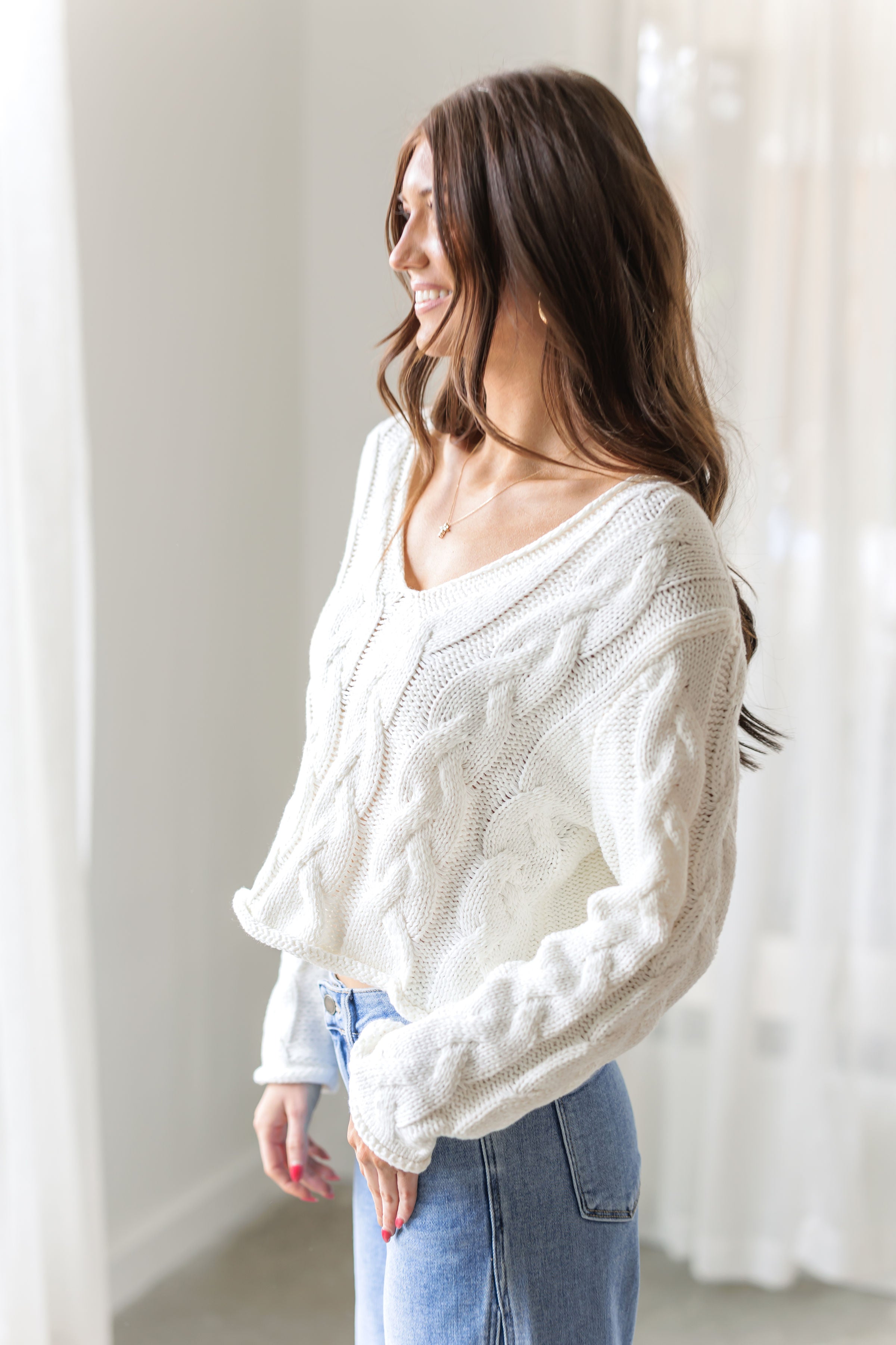 Polar Drift Cable Knit Sweater