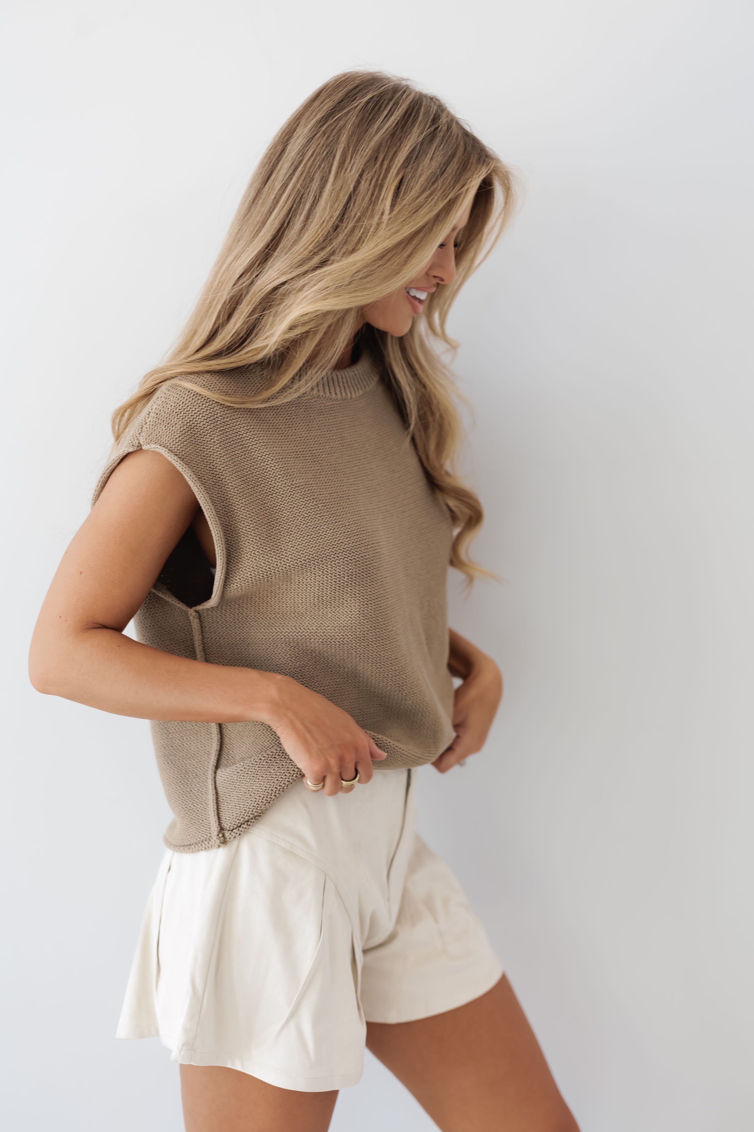 Ellie Sweater Top - Khaki