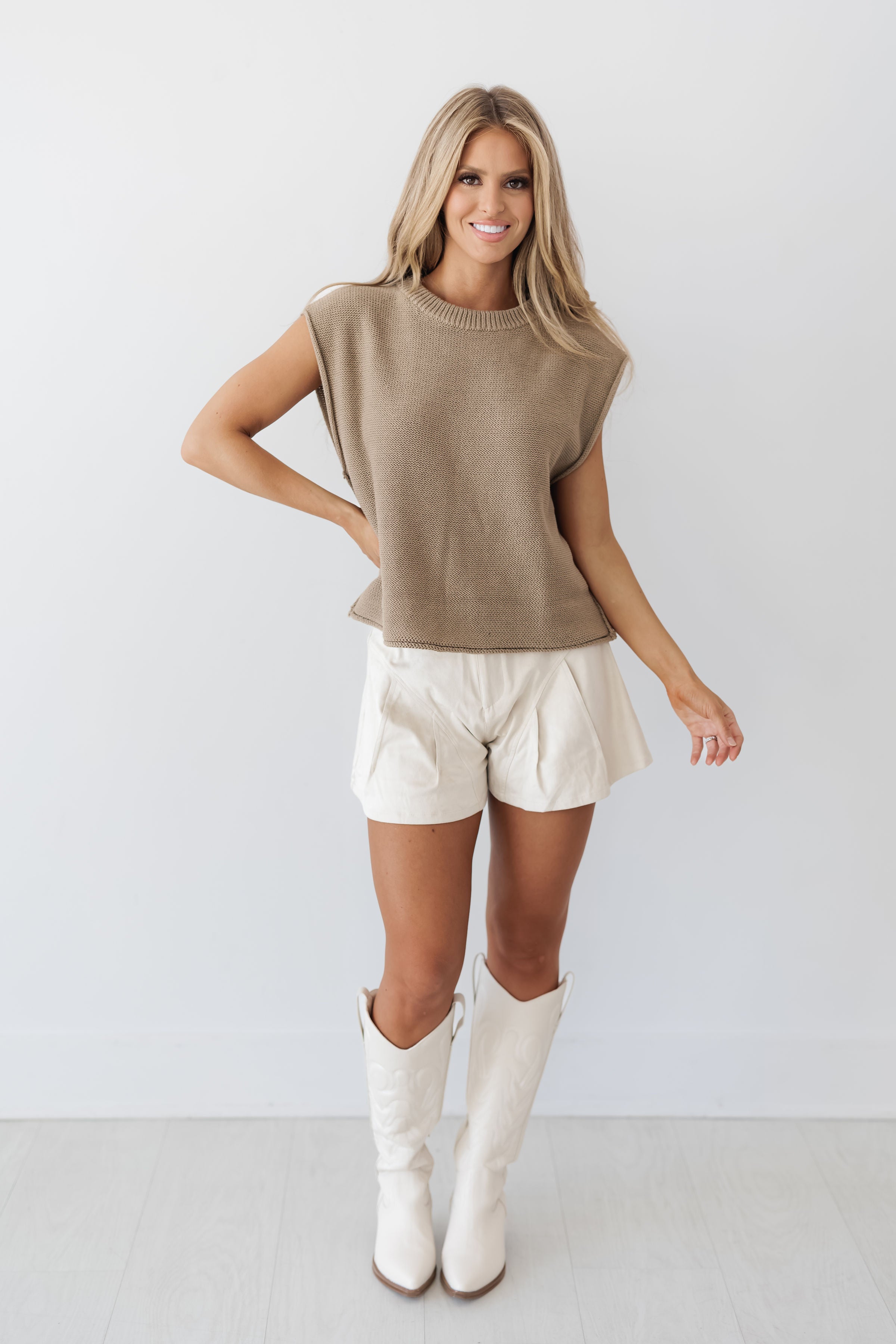 Ellie Sweater Top - Khaki