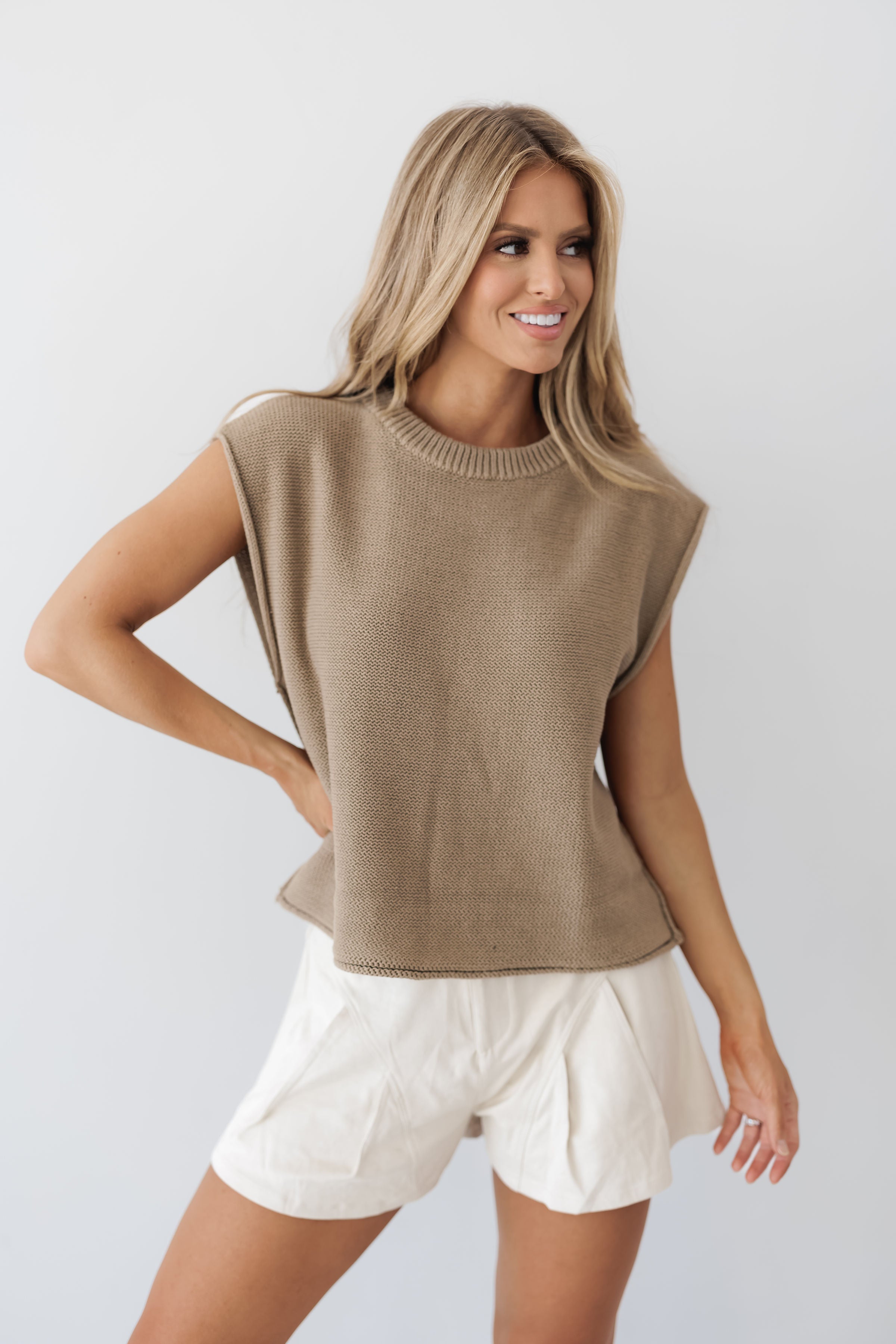 Ellie Sweater Top - Khaki