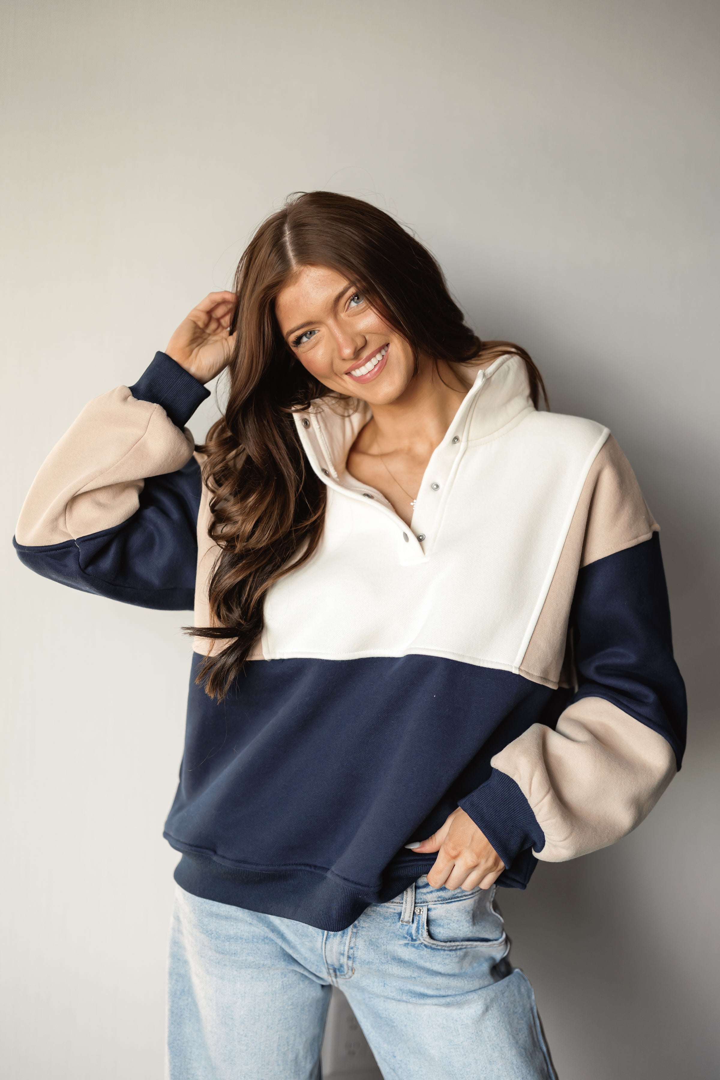 Feel At Ease Colorblock Pullover
