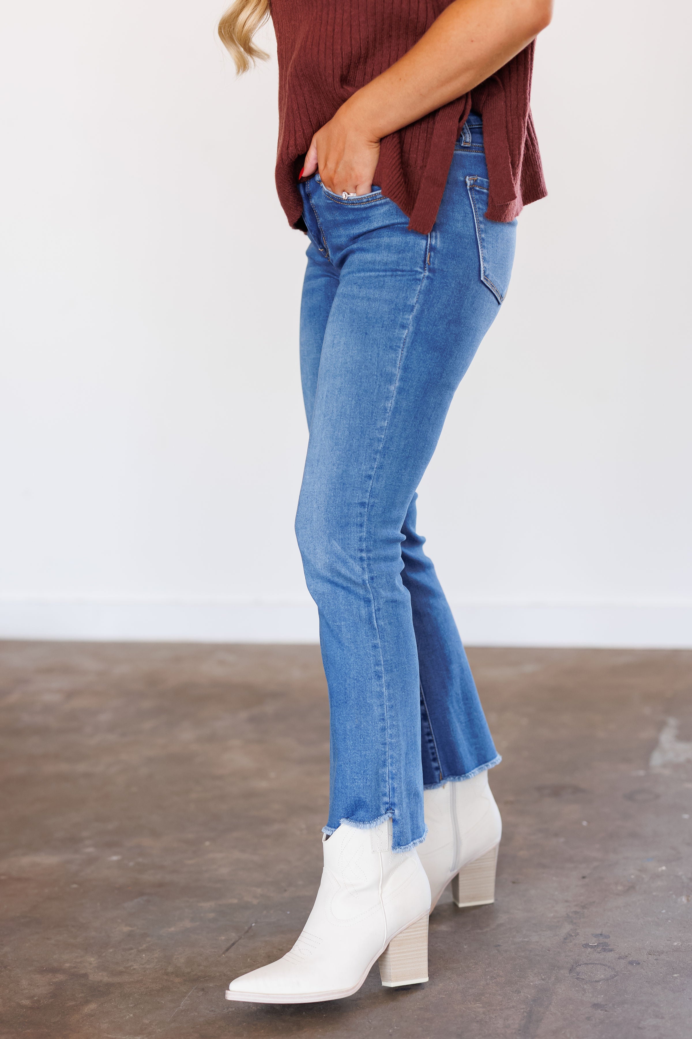 Darrion Mid Rise Crop Flare Jeans