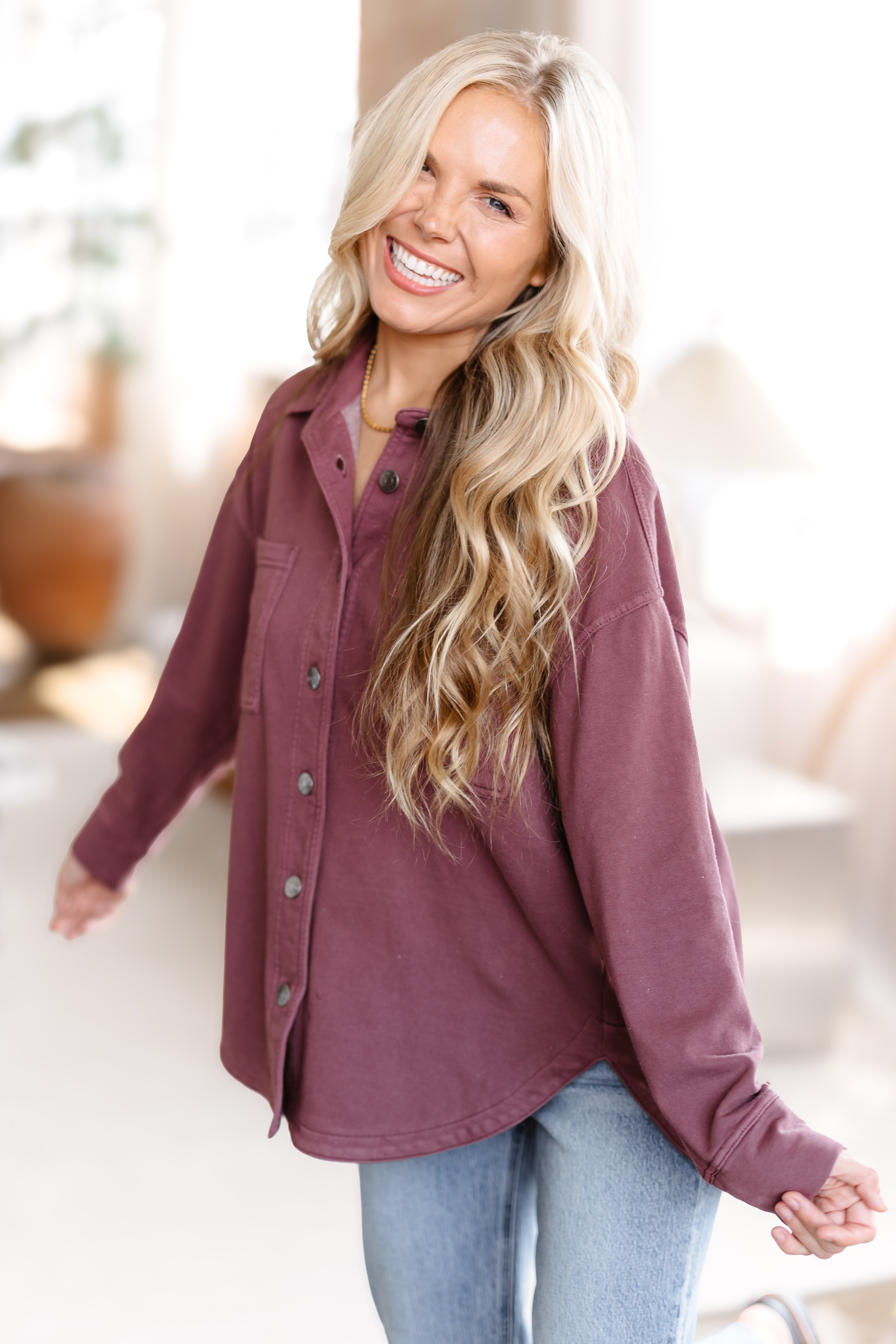 Open Horizon Shacket - Raisin